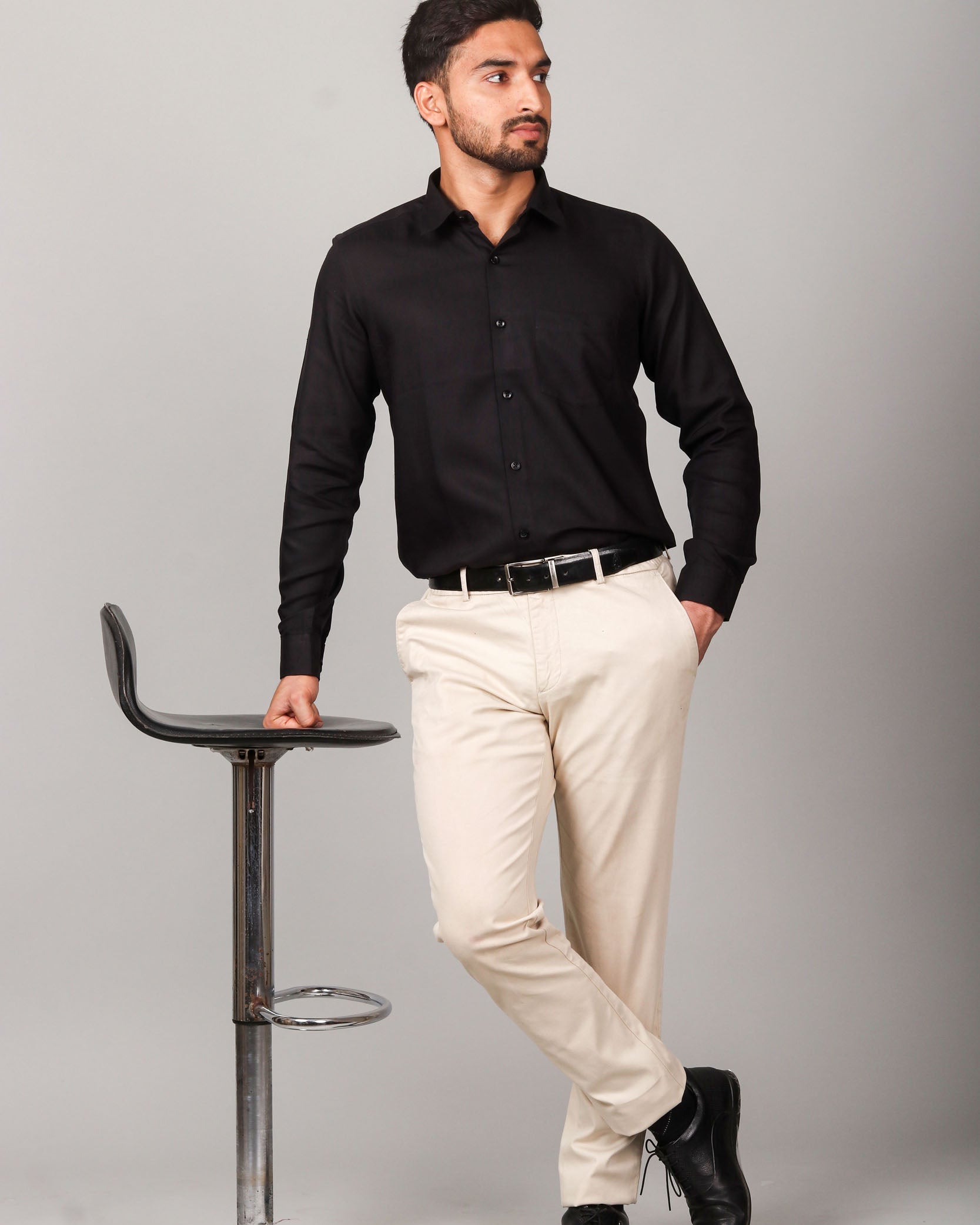 Earthy Route TENCEL- Lyocell Jet Black Full Sleeve Shirt - Our Better Planet