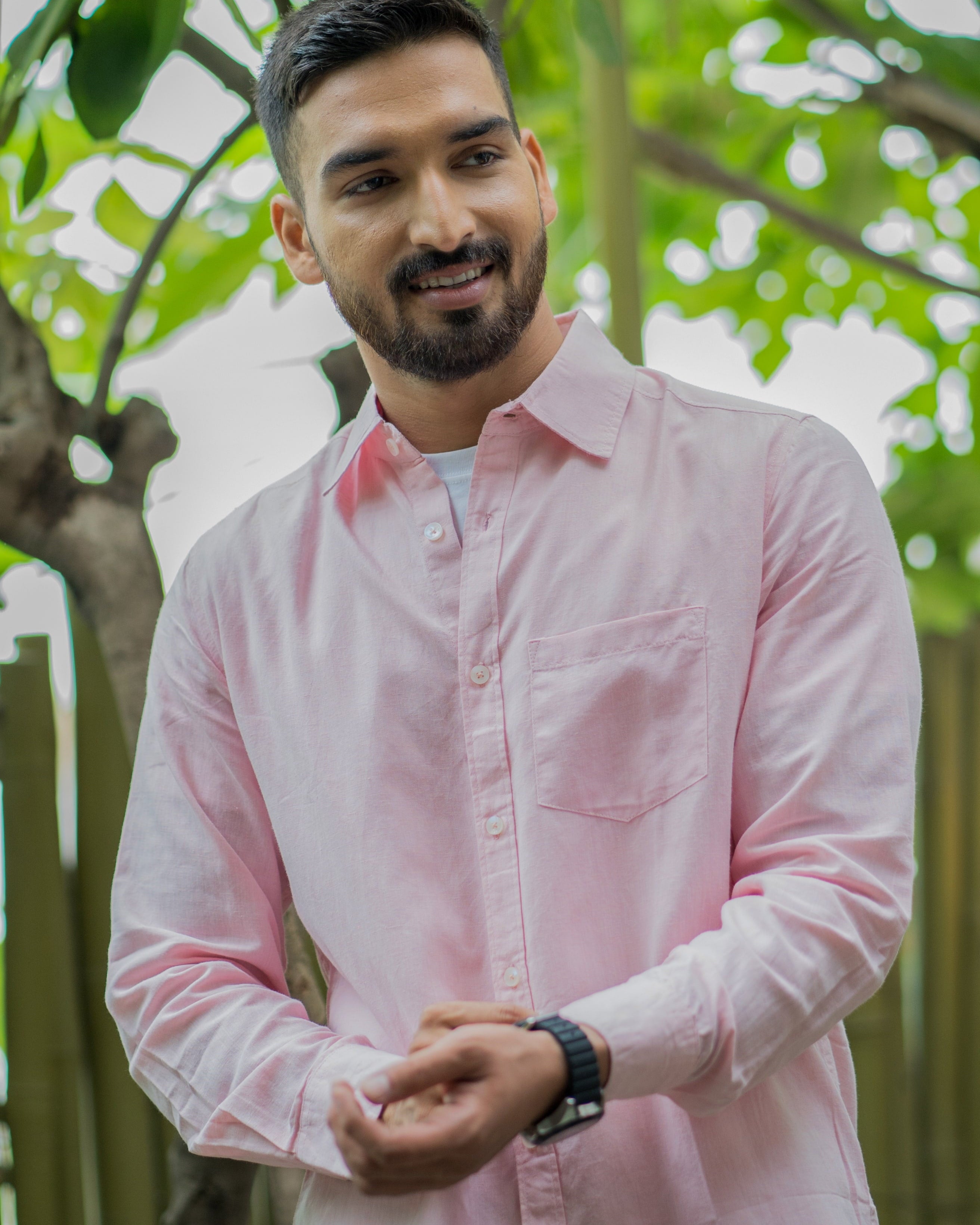 Earthy Route TENCEL- Lyocell Linen Charm Pink Full Sleeve Shirt - Our Better Planet