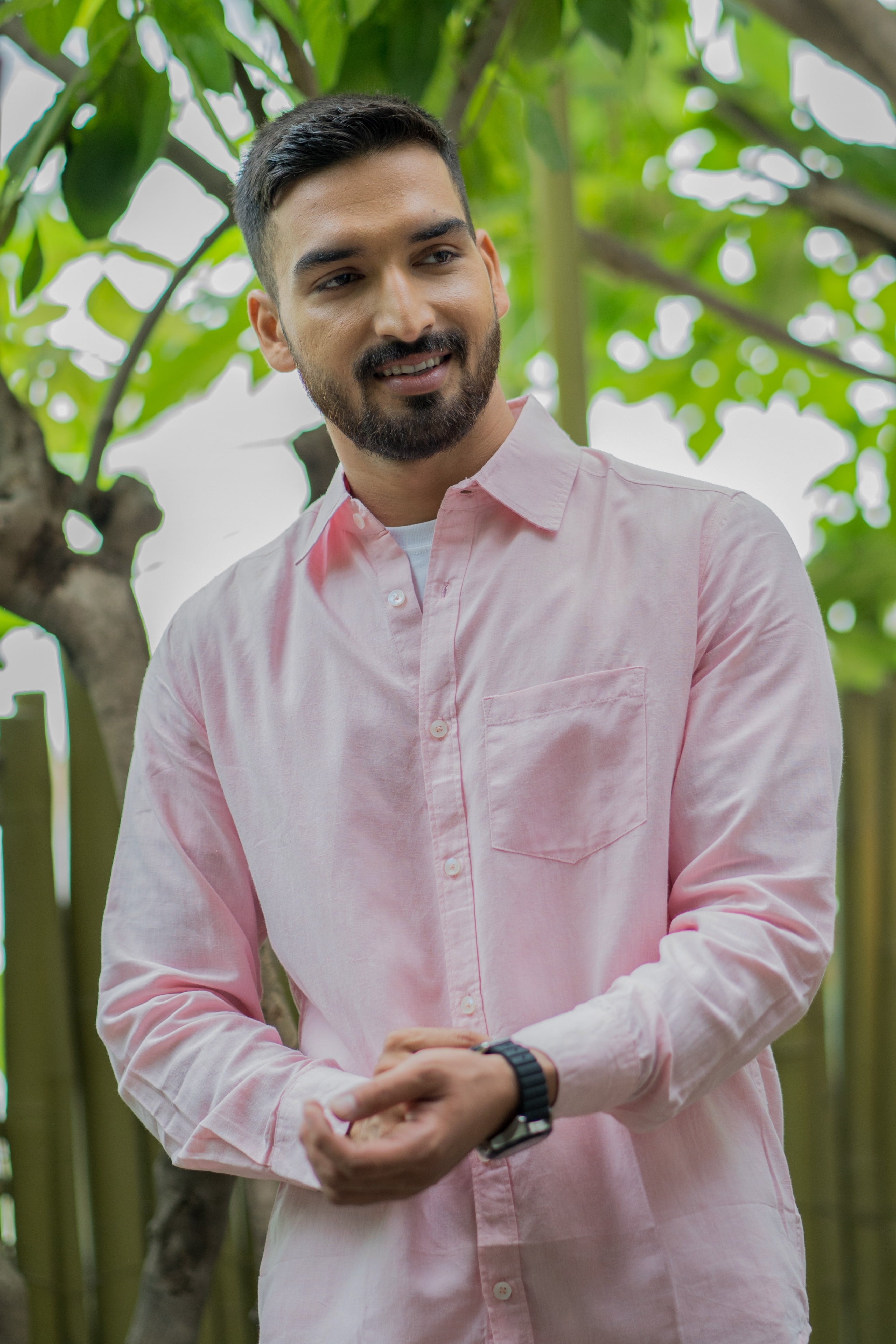 Earthy Route TENCEL- Lyocell Linen Charm Pink Full Sleeve Shirt - Our Better Planet