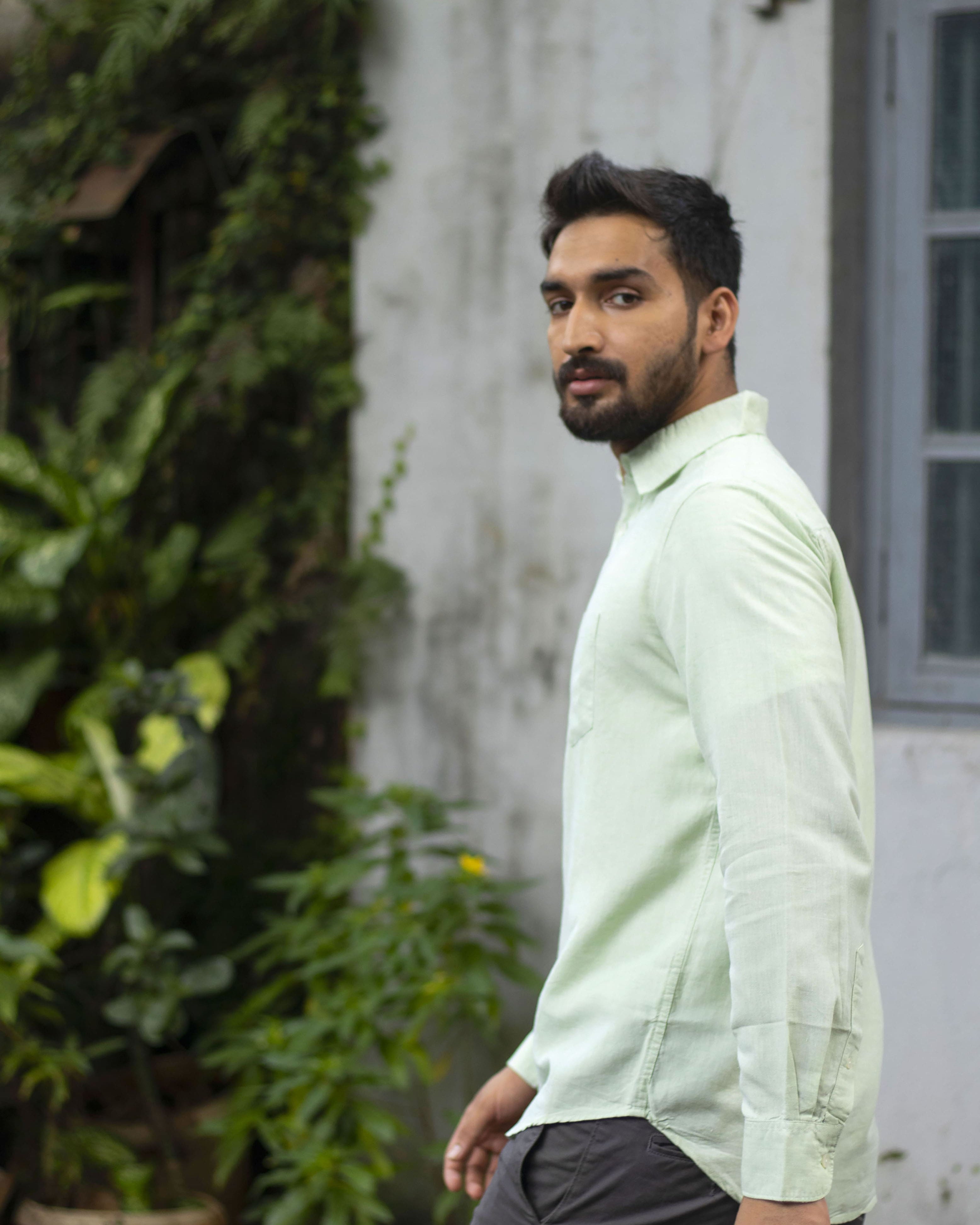 Earthy Route TENCEL- Lyocell Linen Fresh Green Full Sleeve Shirt - Our Better Planet