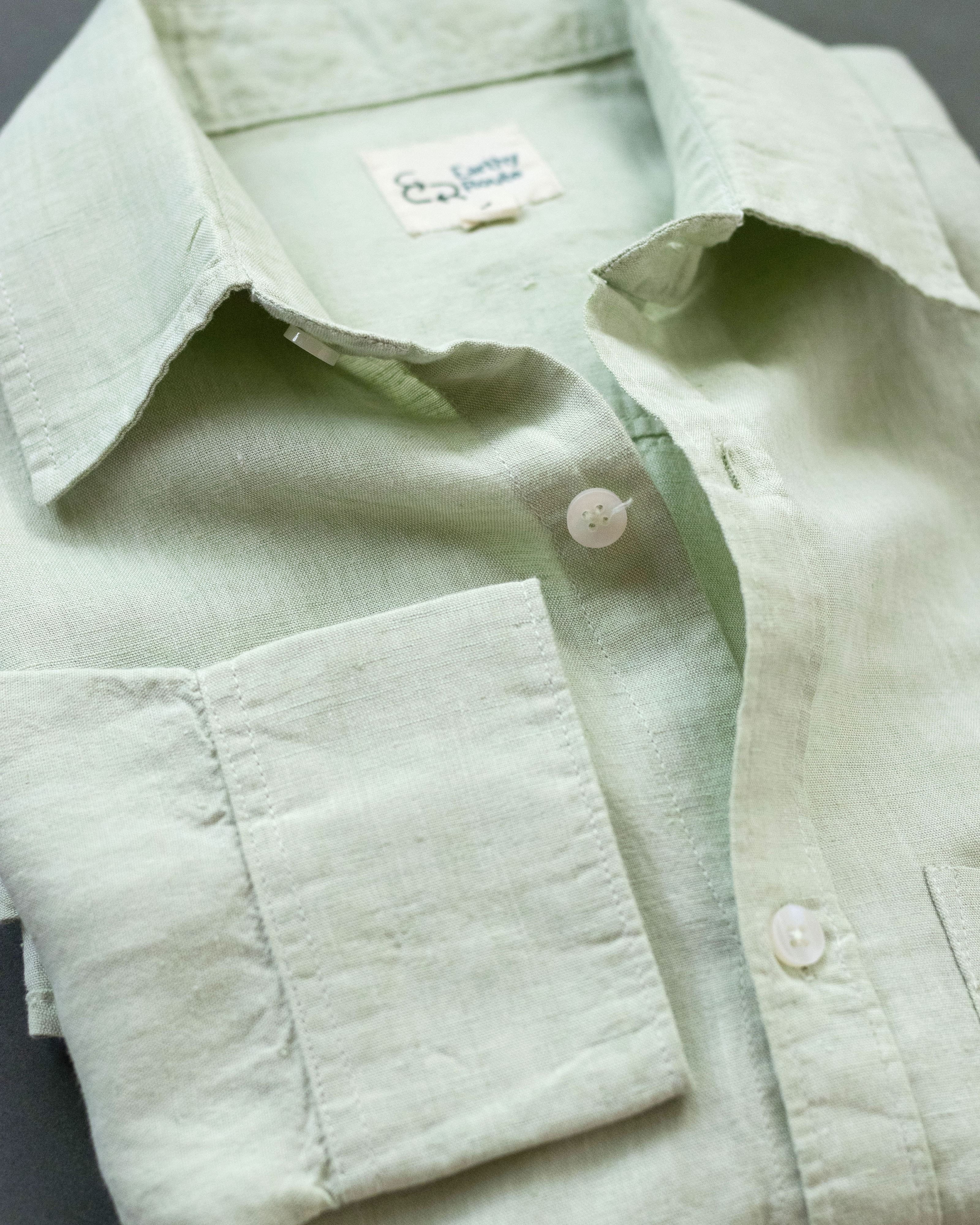 Earthy Route TENCEL- Lyocell Linen Fresh Green Full Sleeve Shirt - Our Better Planet