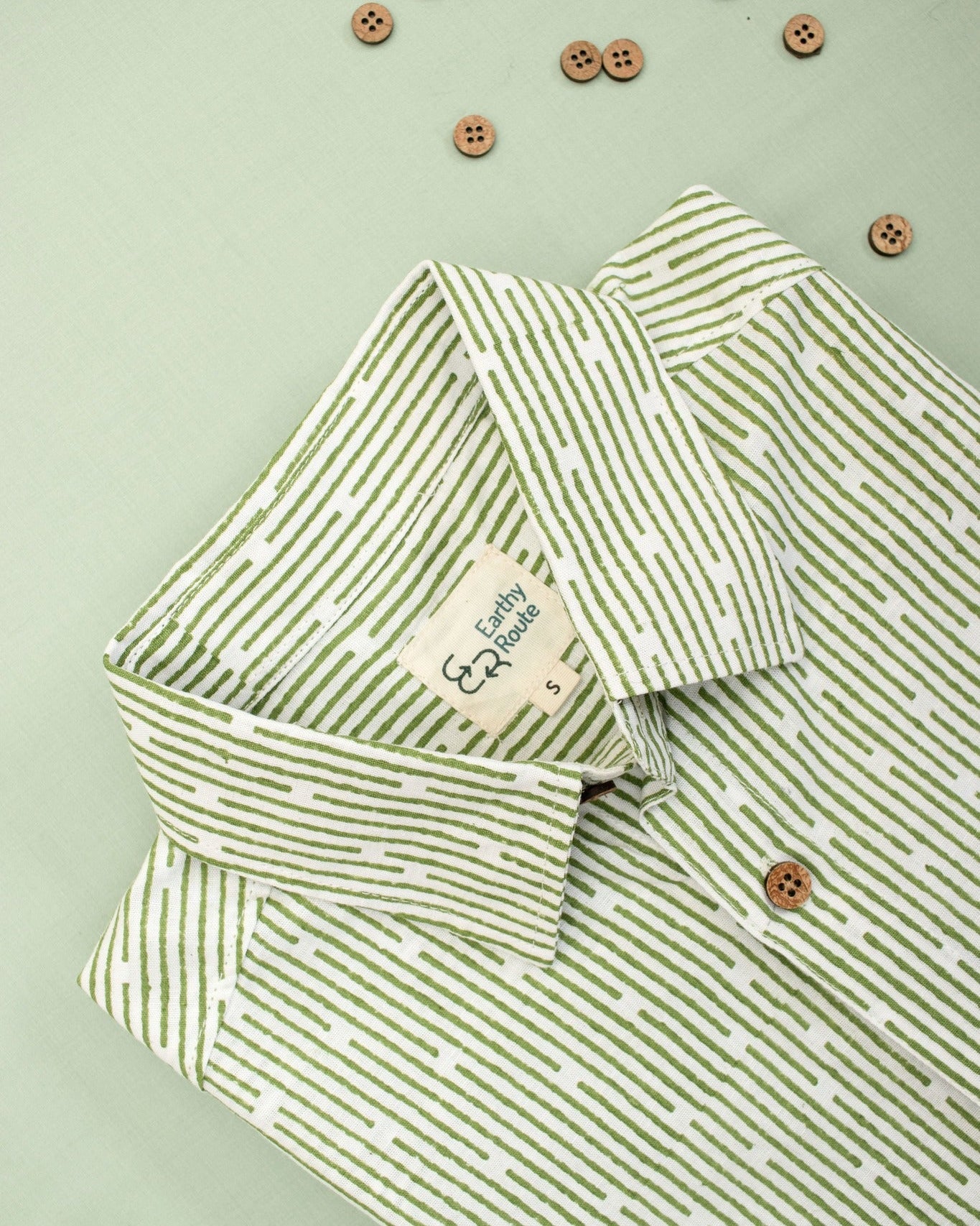 Earthy Route TENCEL- Lyocell Linen Green Lakeer Half Sleeve Shirt - Our Better Planet