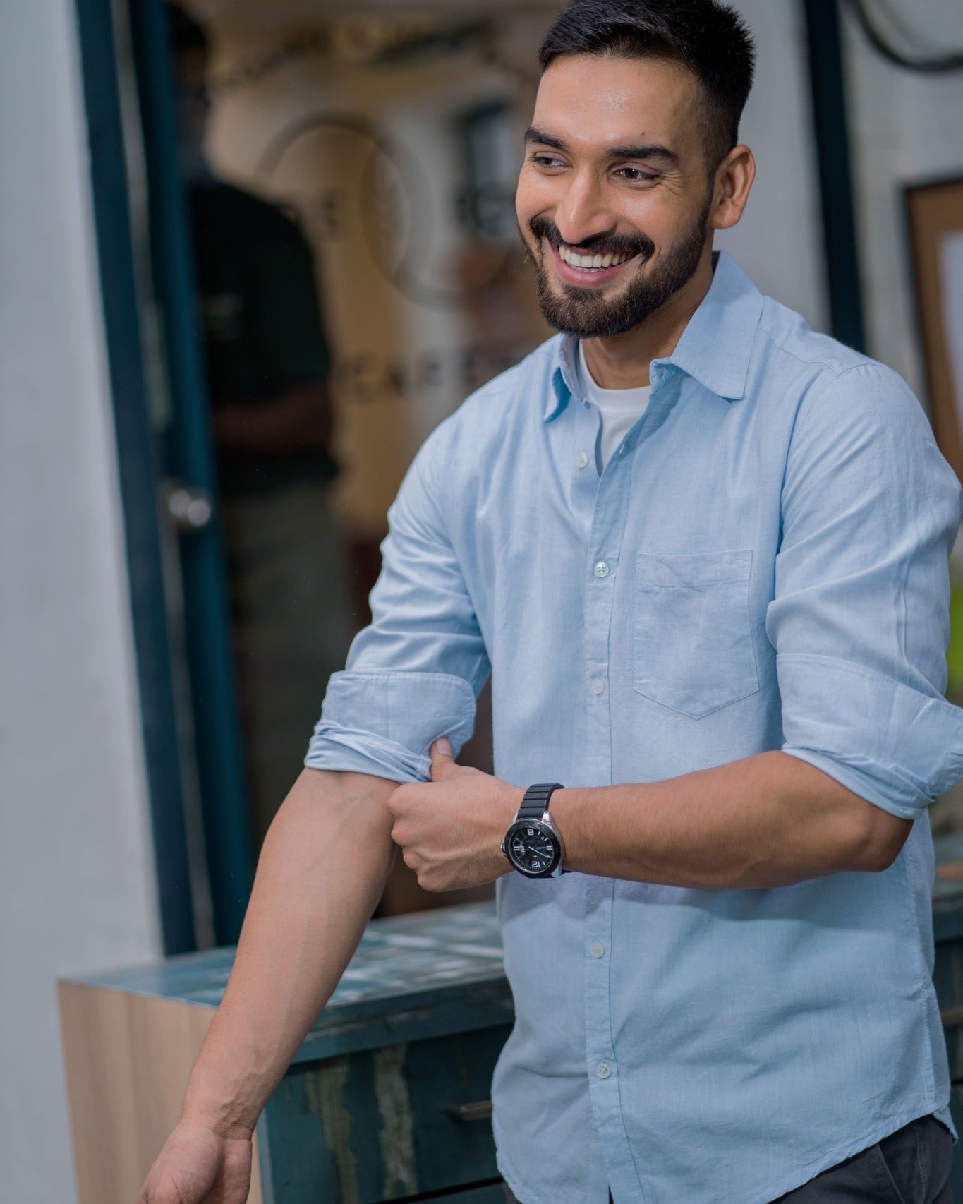 Earthy Route TENCEL- Lyocell Linen Ice Blue Full Sleeve Shirt - Our Better Planet