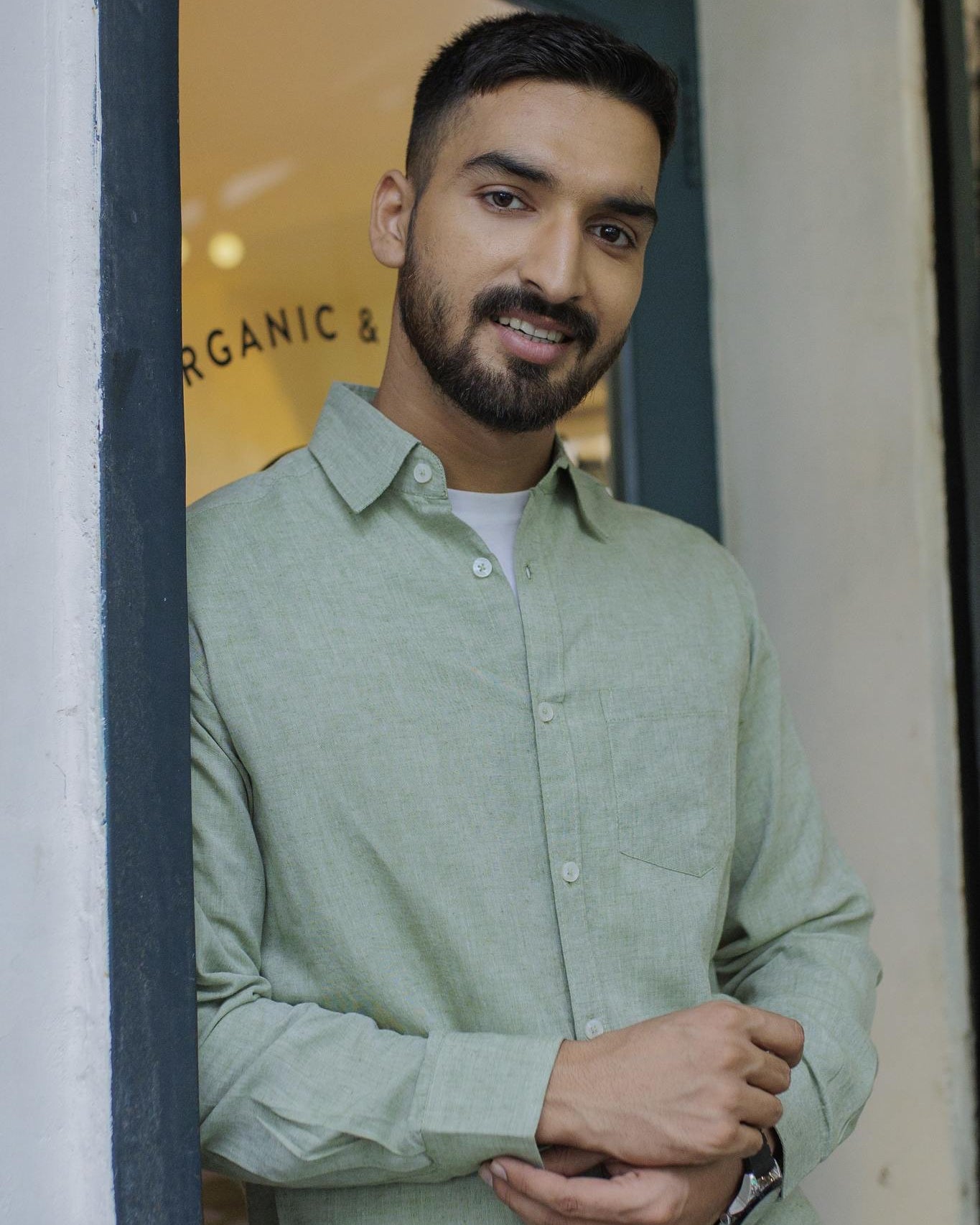 Earthy Route TENCEL- Lyocell Linen Military Green Full Sleeve Shirt - Our Better Planet