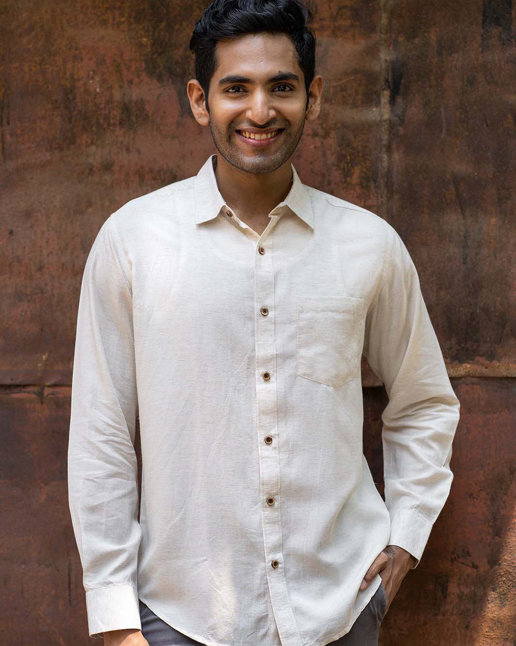 Earthy Route TENCEL- Lyocell Linen Natural Full Sleeve Shirt - Our Better Planet