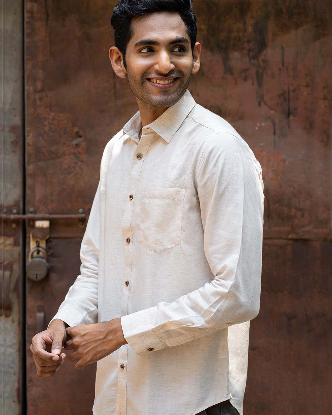 Earthy Route TENCEL- Lyocell Linen Natural Full Sleeve Shirt - Our Better Planet