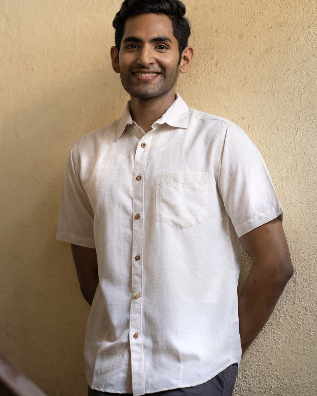 Earthy Route TENCEL- Lyocell Linen Natural Half Sleeve Shirt - Our Better Planet