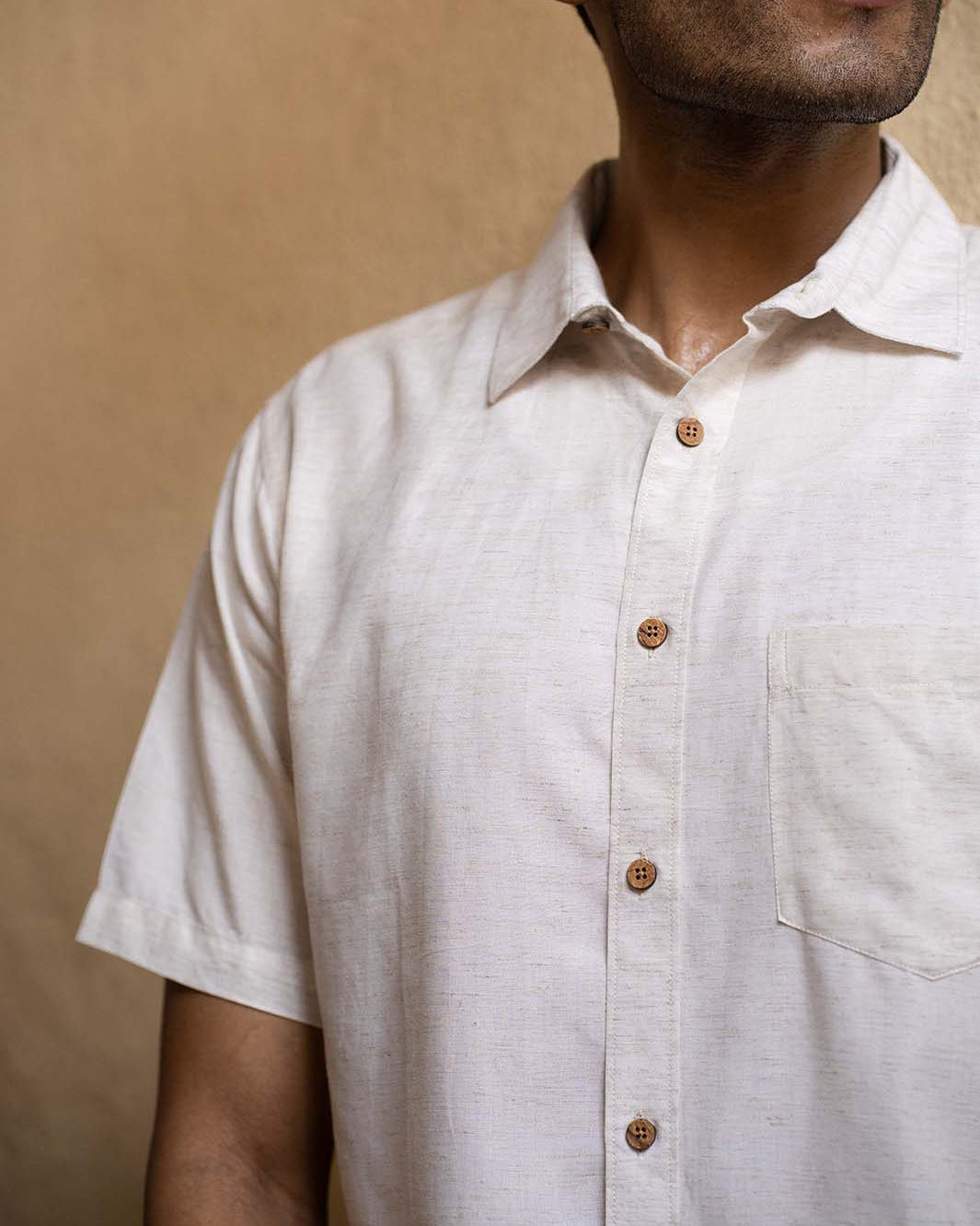 Earthy Route TENCEL- Lyocell Linen Natural Half Sleeve Shirt - Our Better Planet