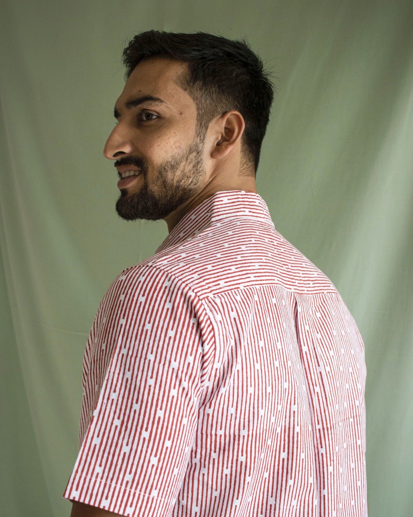 Earthy Route TENCEL- Lyocell Linen Red Lakeer Half Sleeve Shirt - Our Better Planet