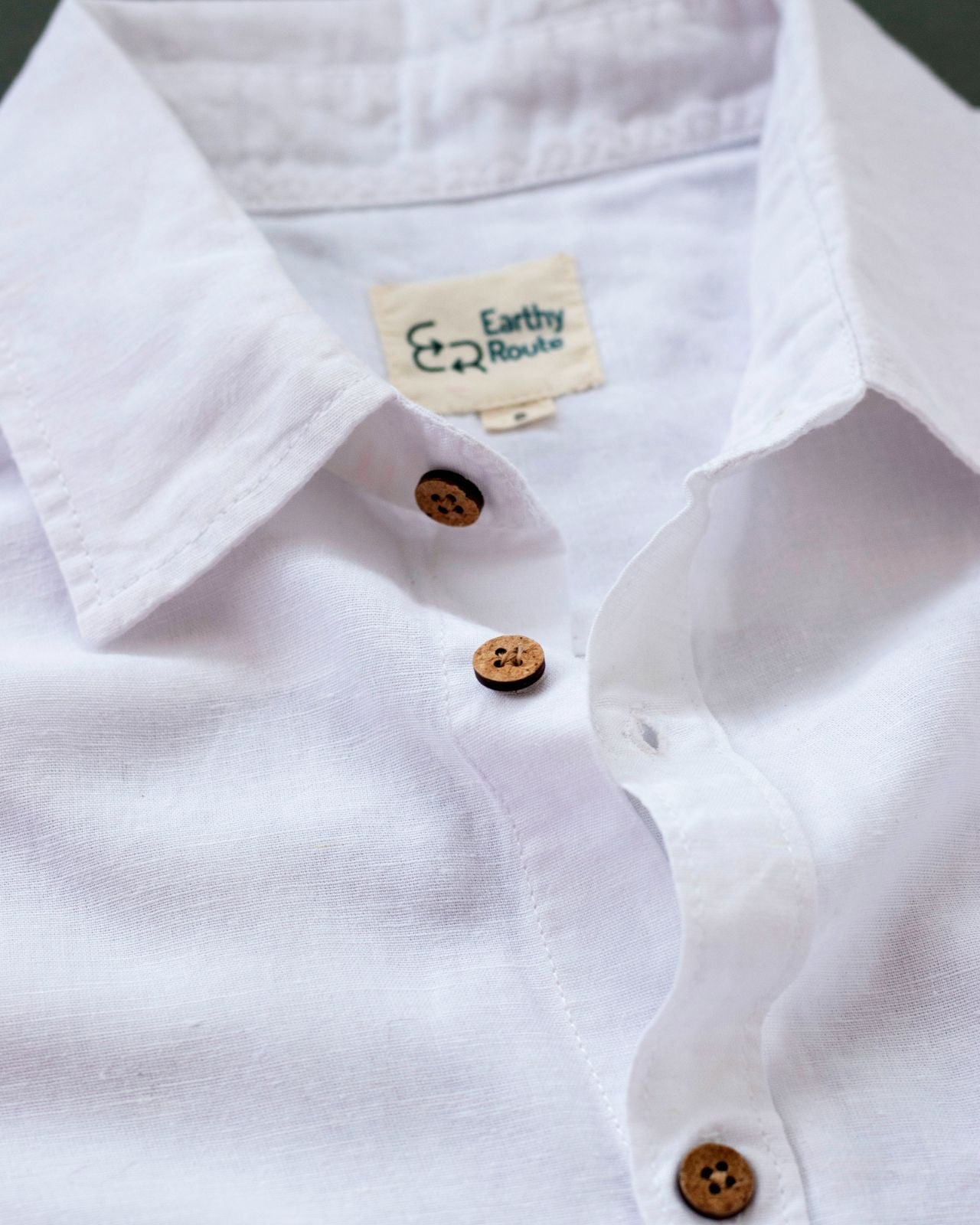Earthy Route TENCEL- Lyocell Linen Snow White Half Sleeve Shirt - Our Better Planet