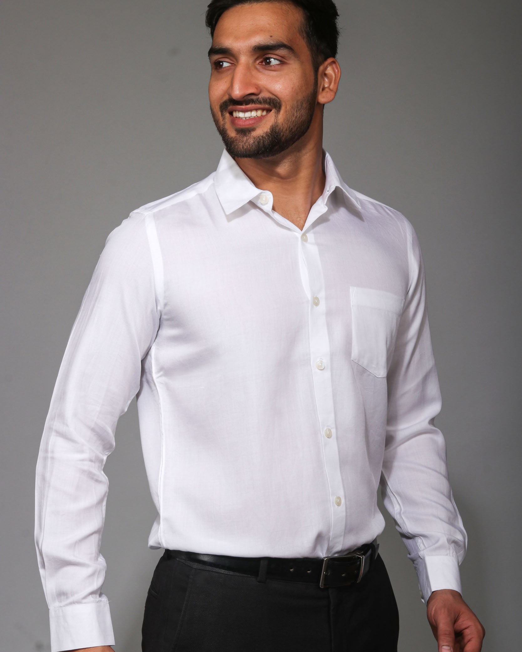 Earthy Route TENCEL- Lyocell Milky White Full Sleeve Shirt - Our Better Planet