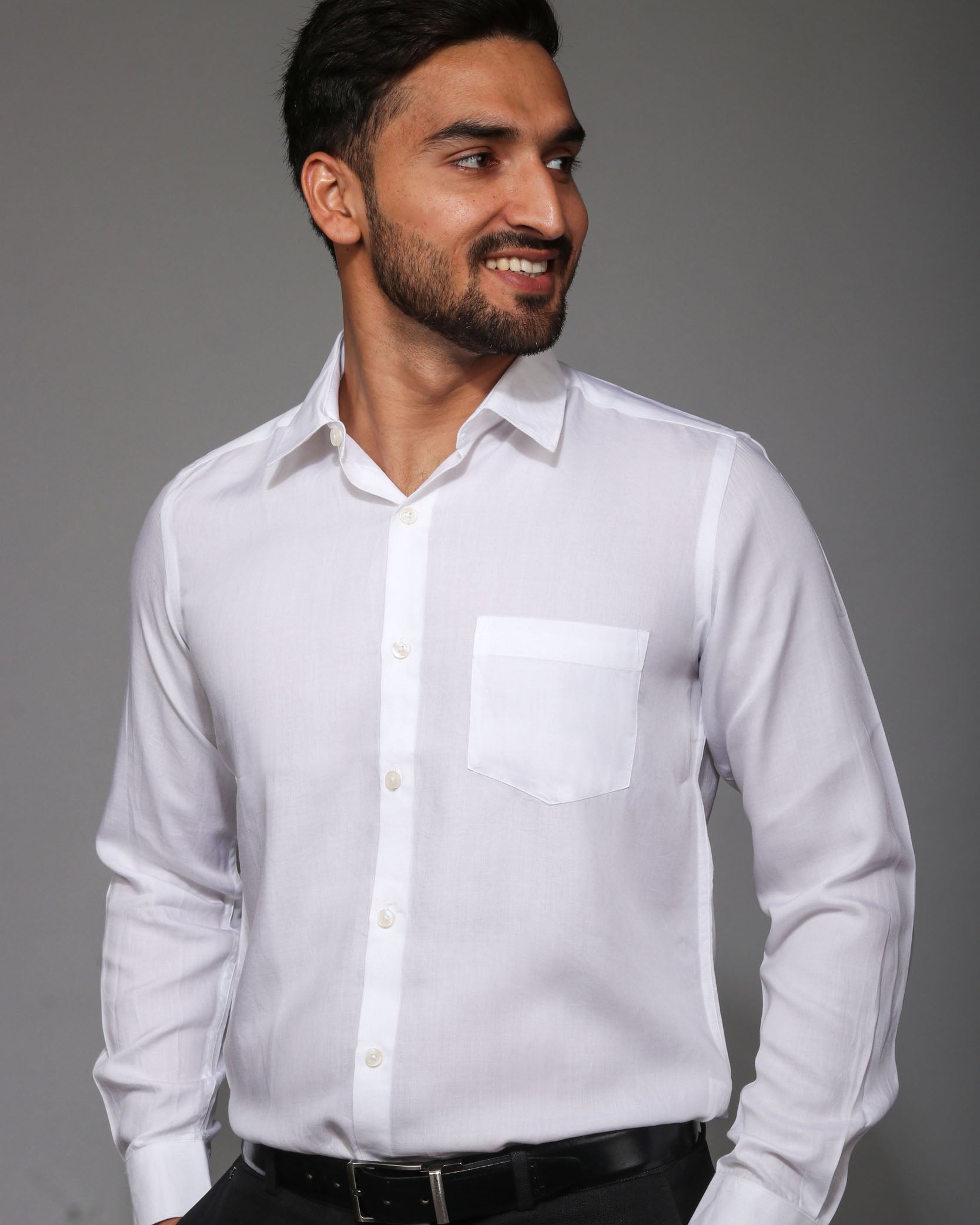 Earthy Route TENCEL- Lyocell Milky White Full Sleeve Shirt - Our Better Planet