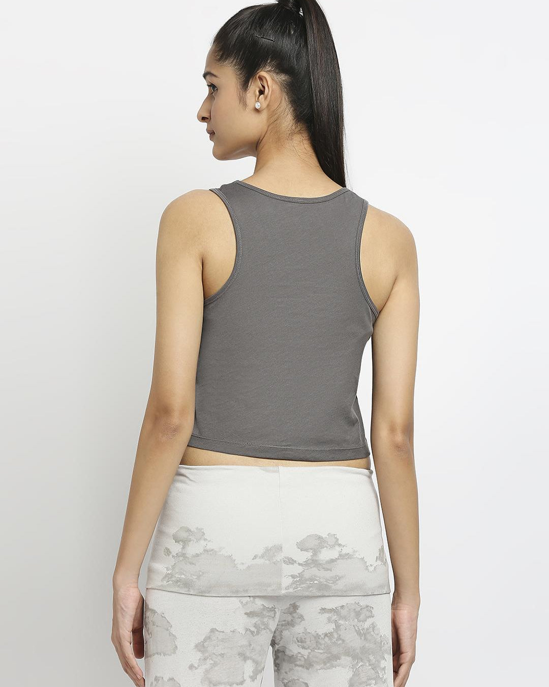 Effy Crop Top In Grey Solid - Our Better Planet