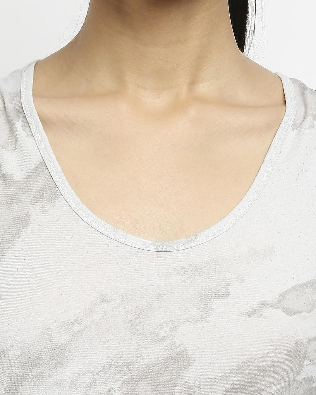 Effy Crop Top In Neutral Cloud Glitter Print - Our Better Planet