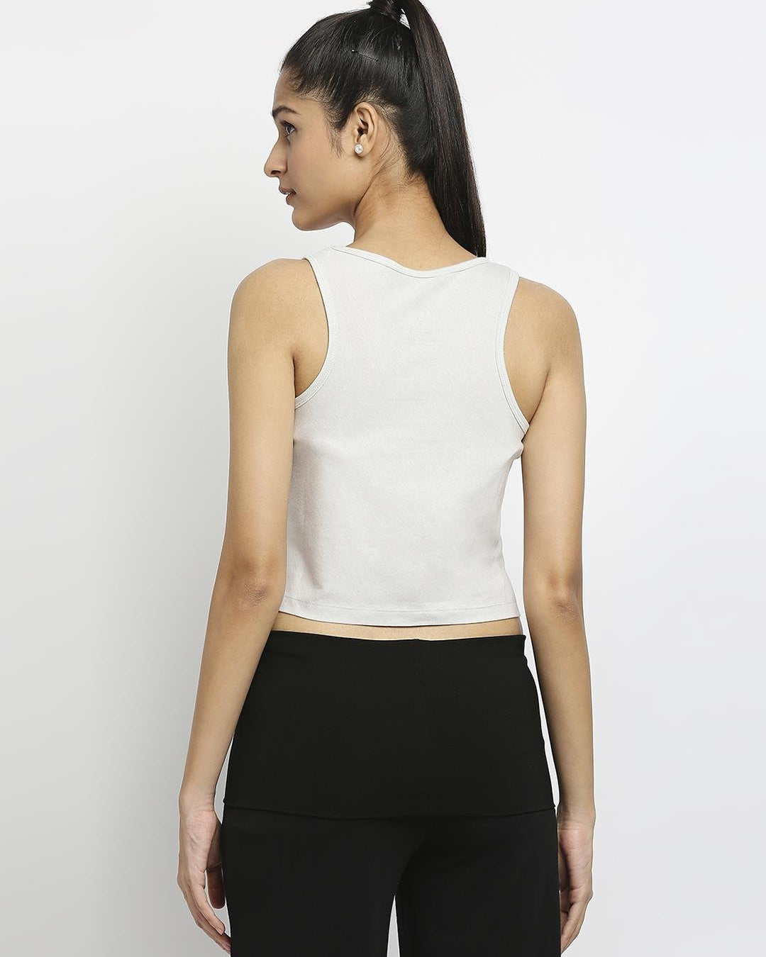 Effy Crop Top In Neutral Solid - Our Better Planet