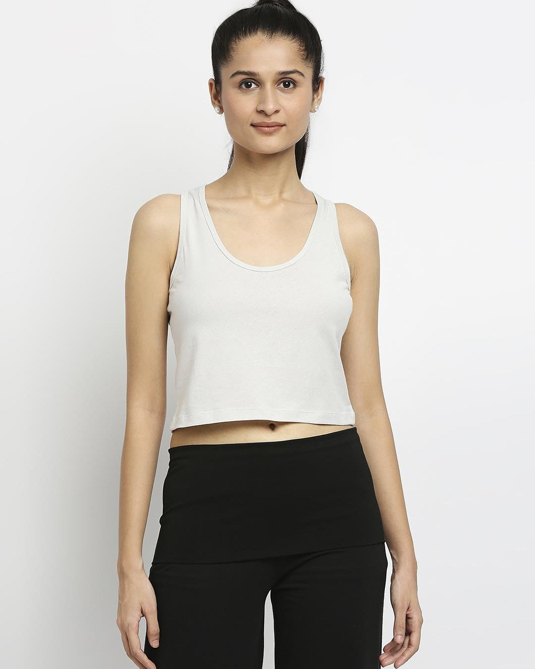 Effy Crop Top In Neutral Solid - Our Better Planet