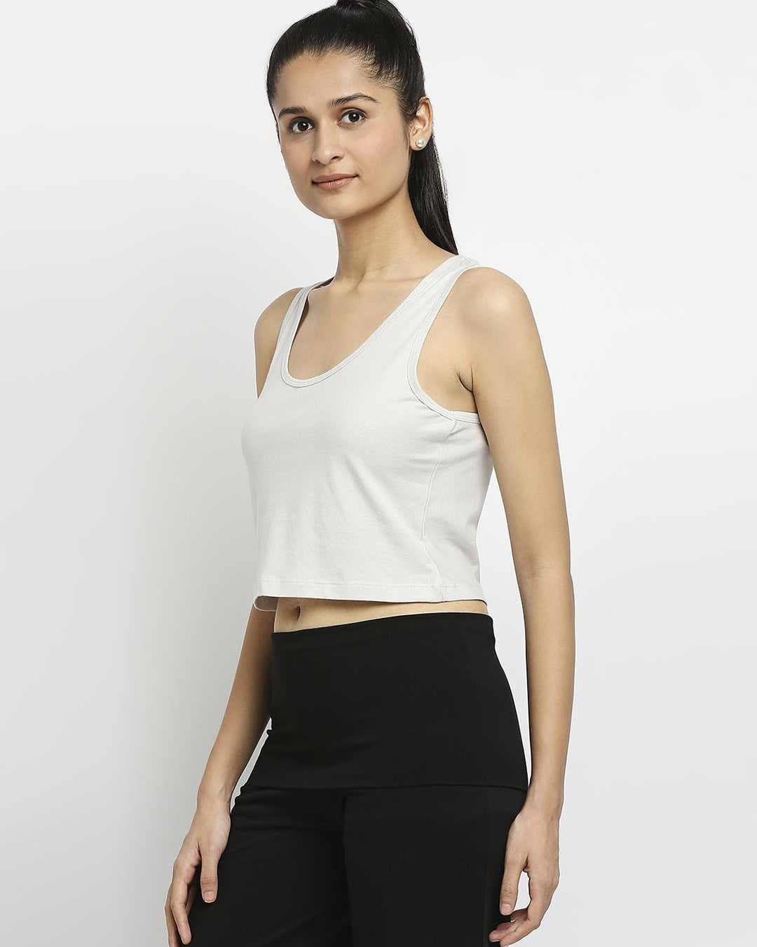 Effy Crop Top In Neutral Solid - Our Better Planet