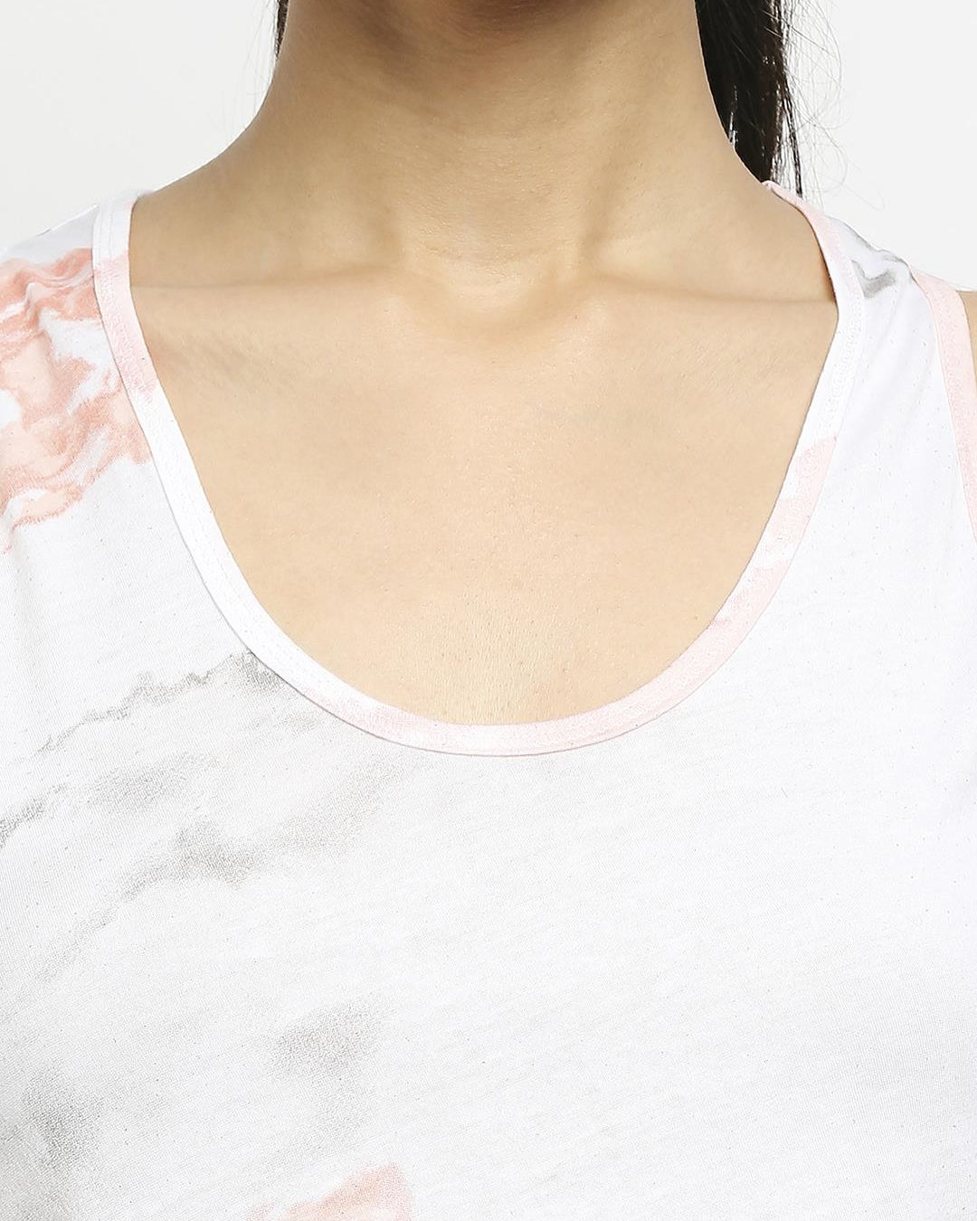 Effy Crop Top In White Cloud Glitter Print - Our Better Planet