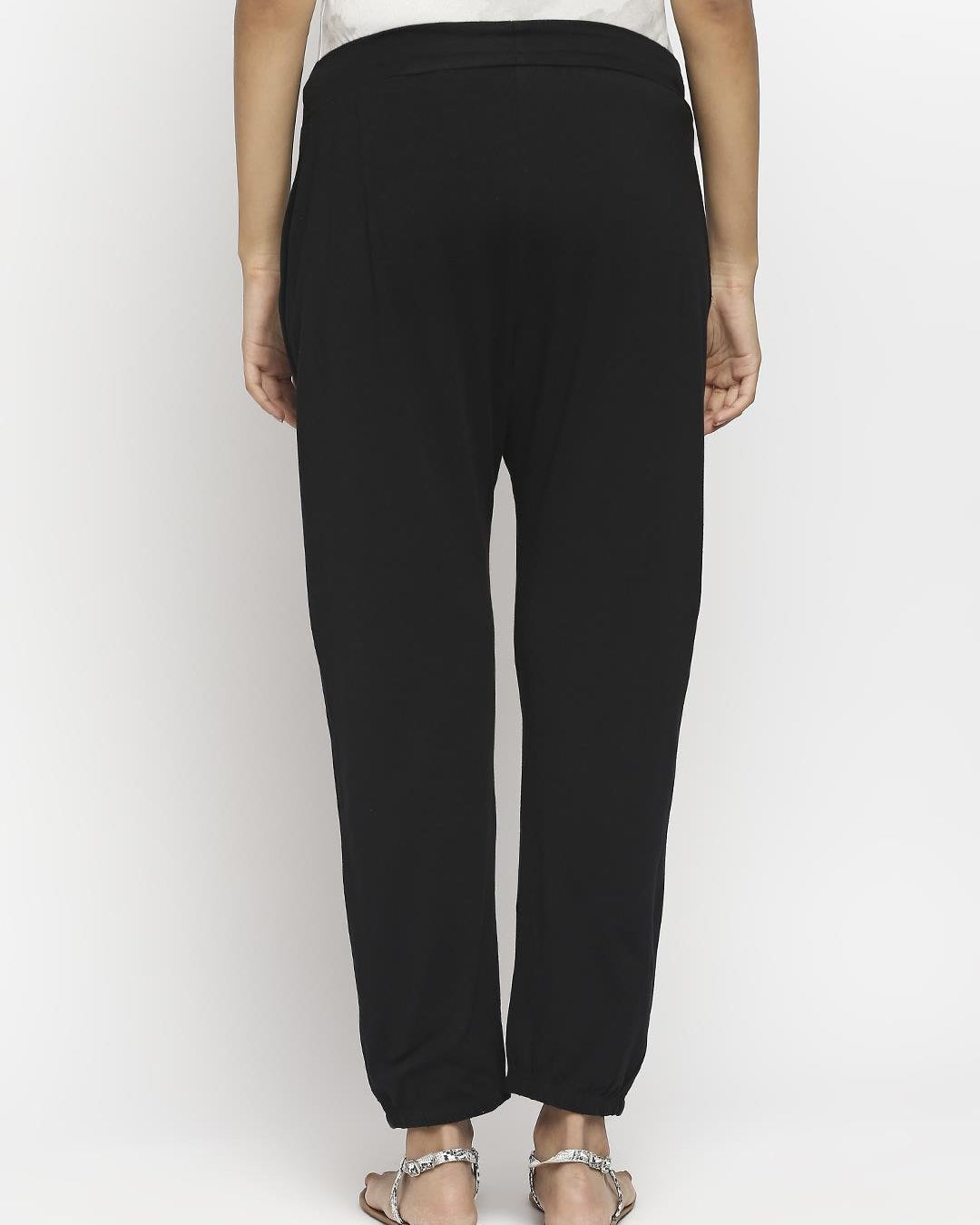 Effy Drop Crotch Pant In Black Solid - Our Better Planet