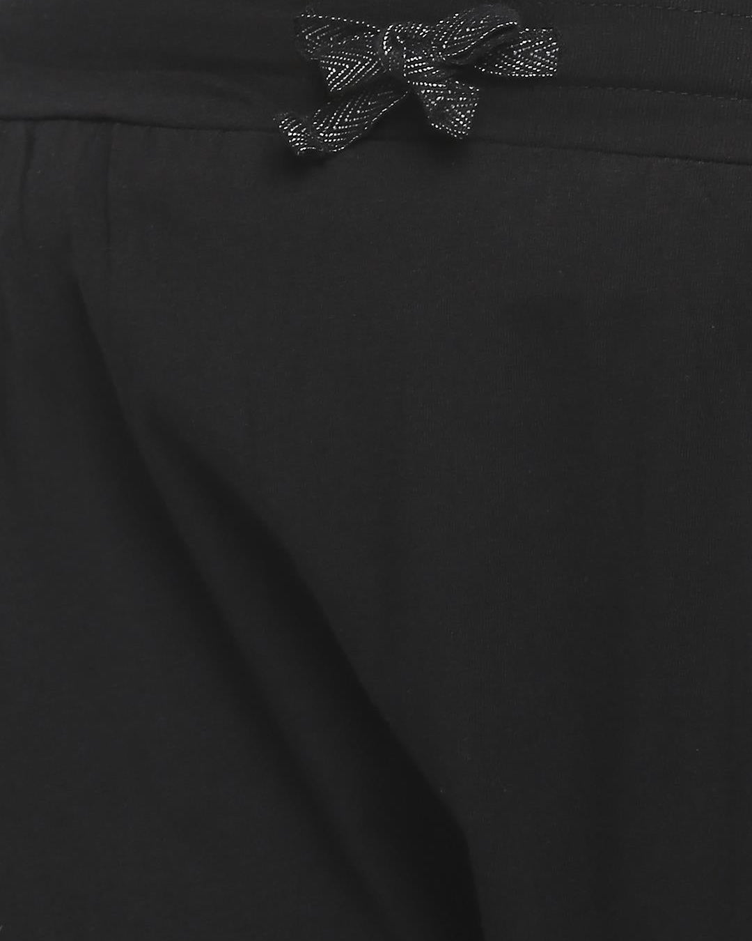 Effy Drop Crotch Pant In Black Solid - Our Better Planet