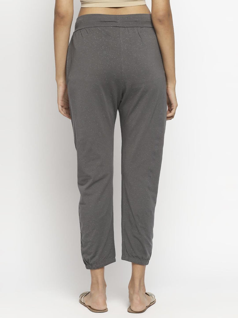 Effy Drop Crotch Pant In Grey Glitter - Our Better Planet
