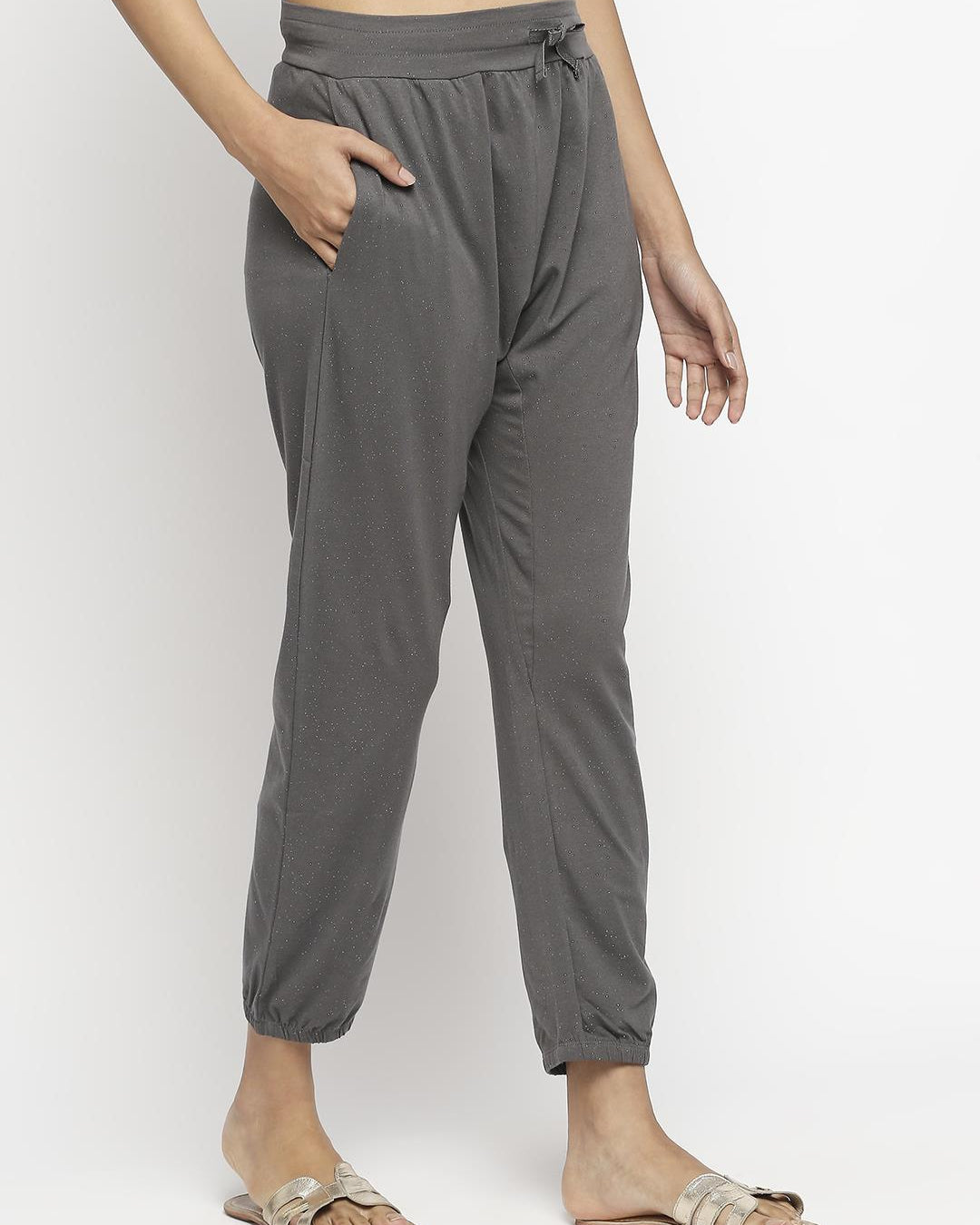 Effy Drop Crotch Pant In Grey Glitter - Our Better Planet