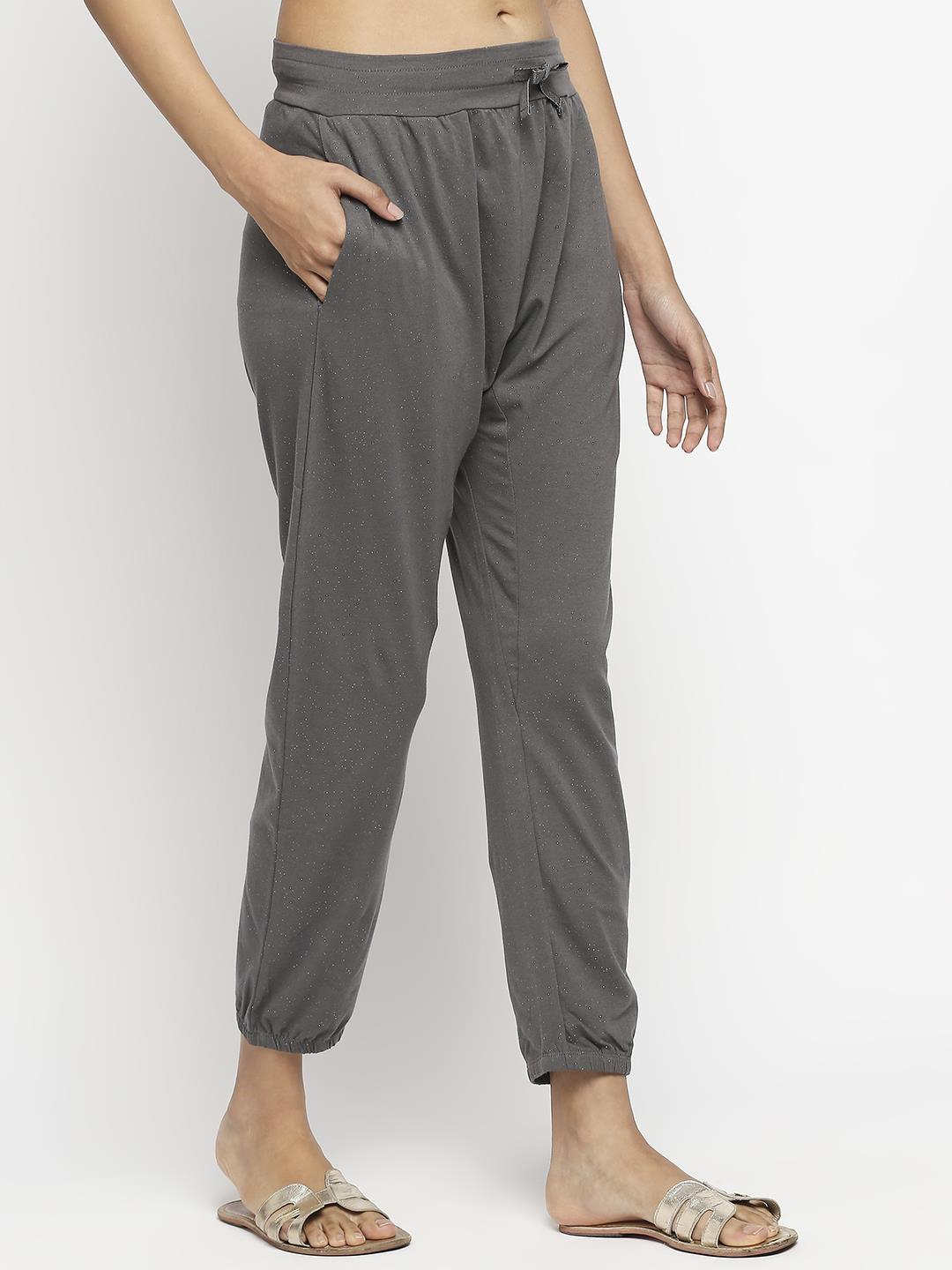 Effy Drop Crotch Pant In Grey Glitter - Our Better Planet