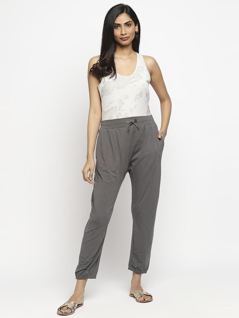 Effy Drop Crotch Pant In Grey Glitter - Our Better Planet