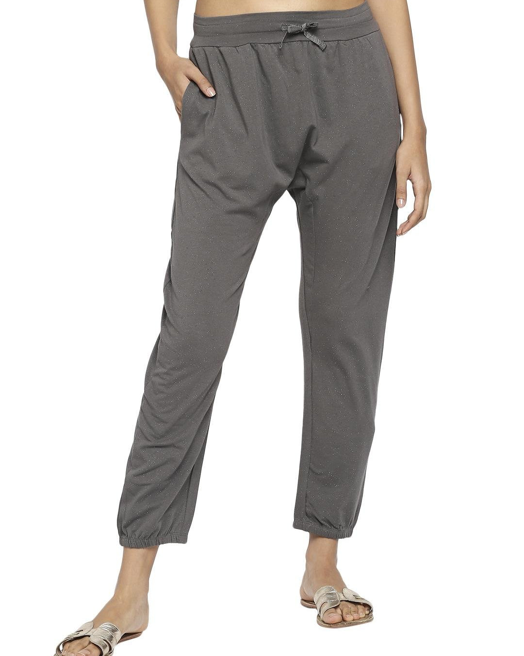 Effy Drop Crotch Pant In Grey Glitter - Our Better Planet