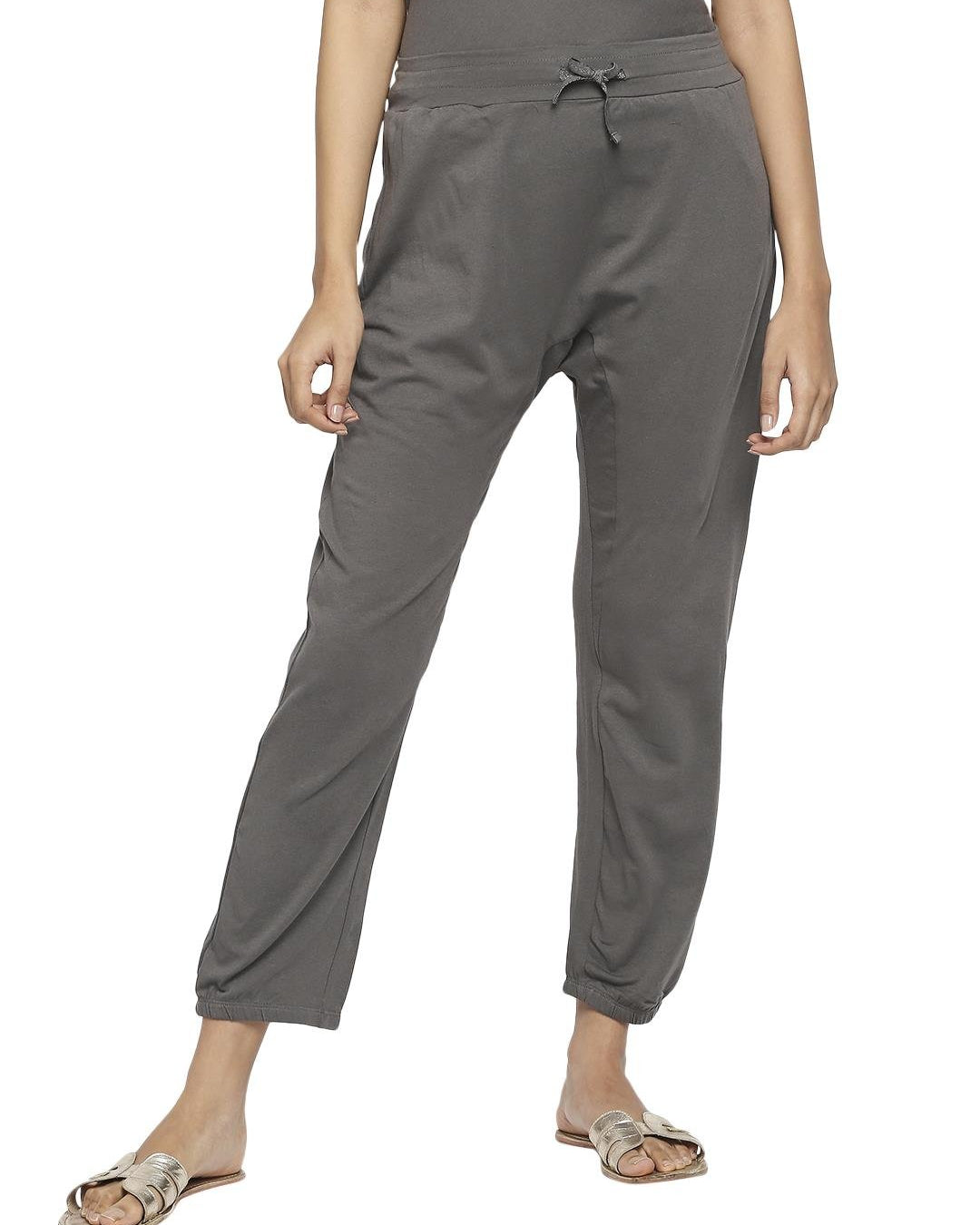 Effy Drop Crotch Pant In Grey Solid - Our Better Planet