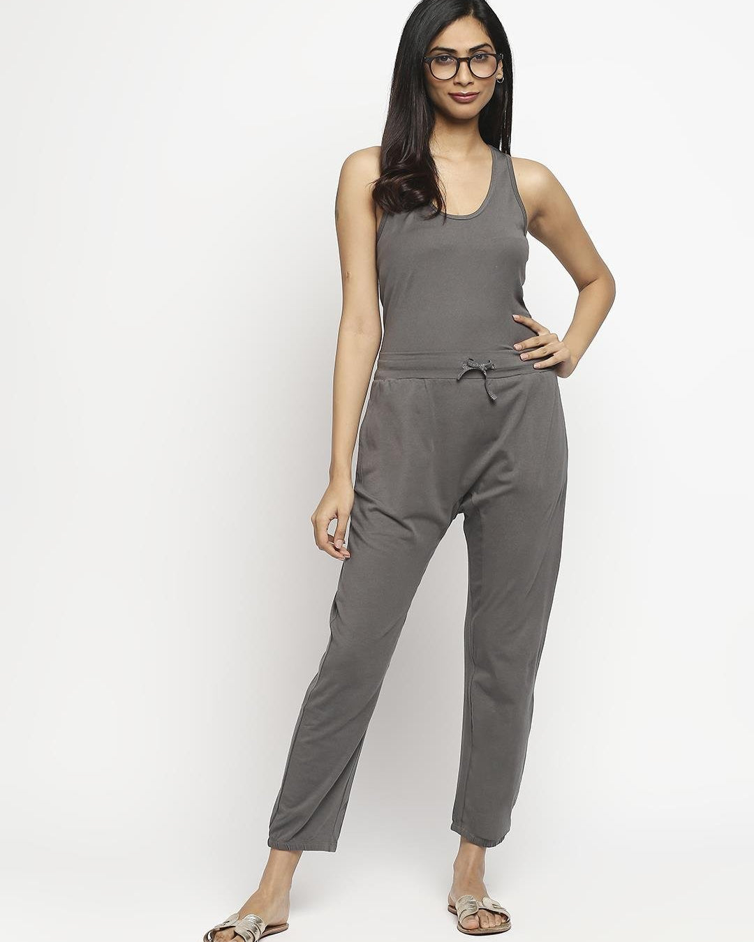 Effy Drop Crotch Pant In Grey Solid - Our Better Planet