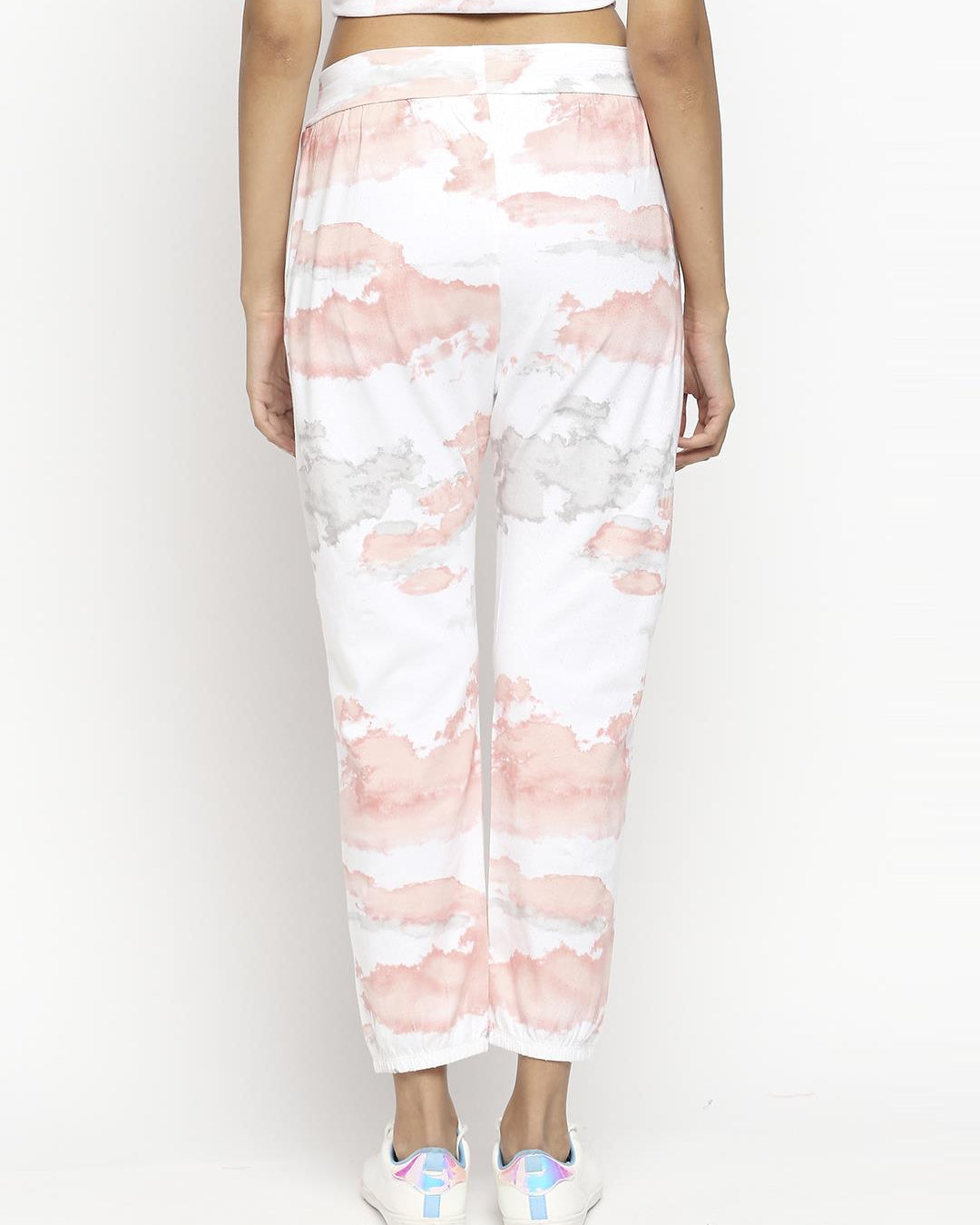 Effy Drop Crotch Pant In White Cloud Glitter - Our Better Planet