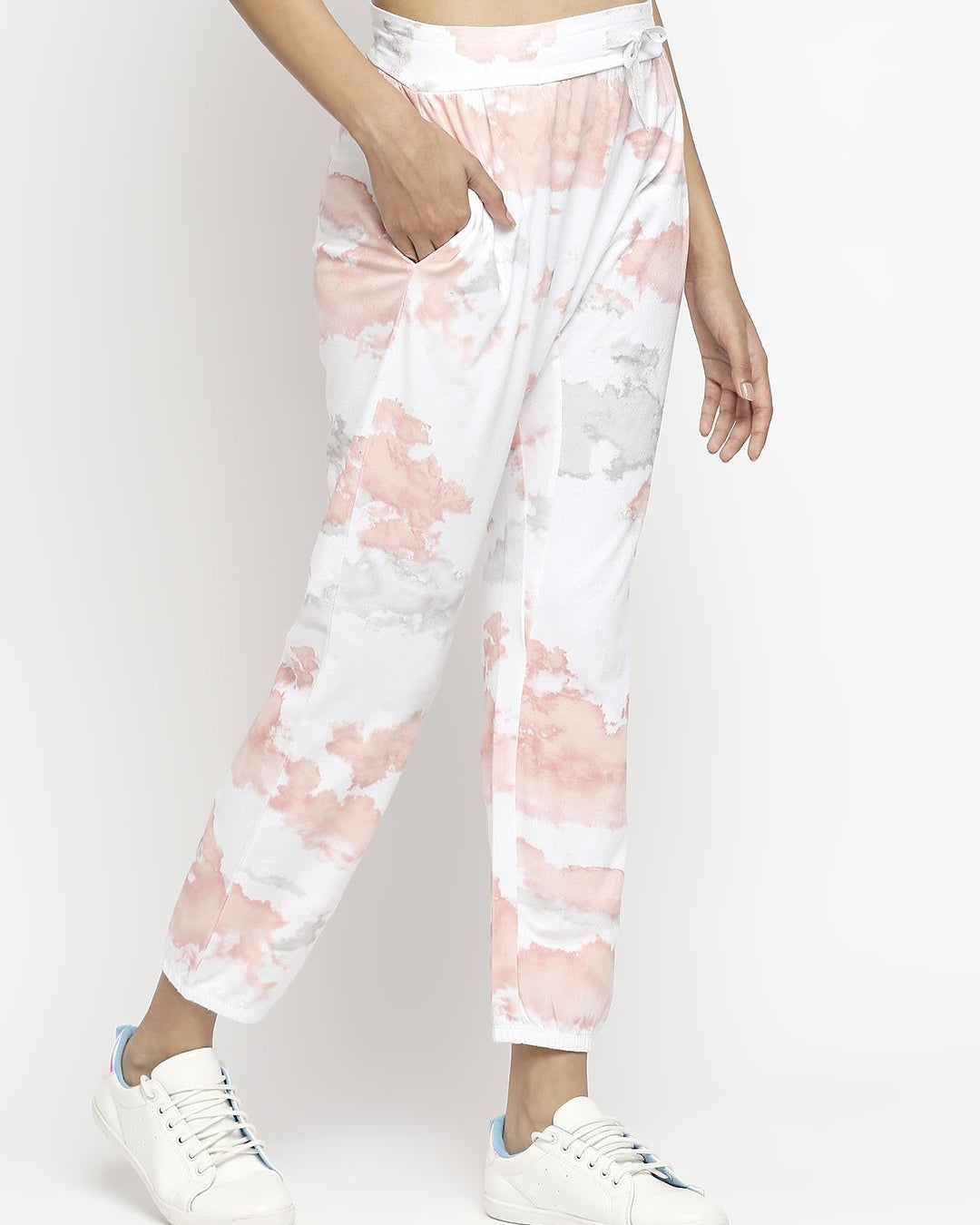 Effy Drop Crotch Pant In White Cloud Glitter - Our Better Planet