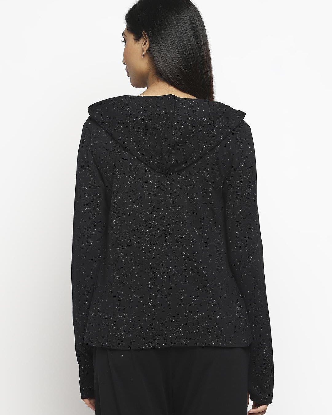 Effy Hoodie in black glitter - Our Better Planet
