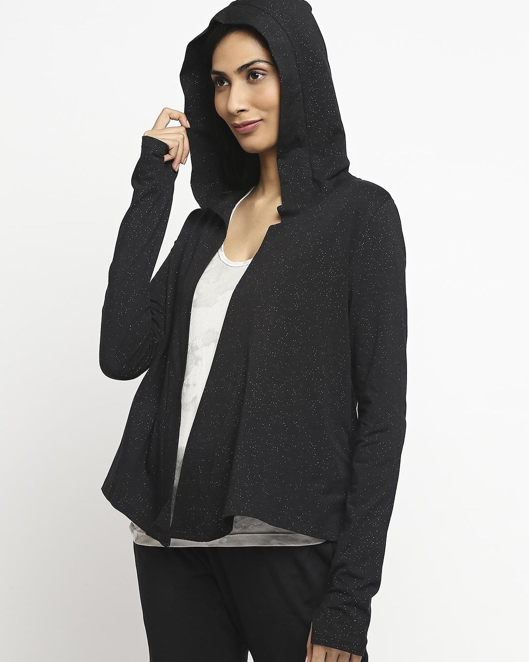 Effy Hoodie in black glitter - Our Better Planet