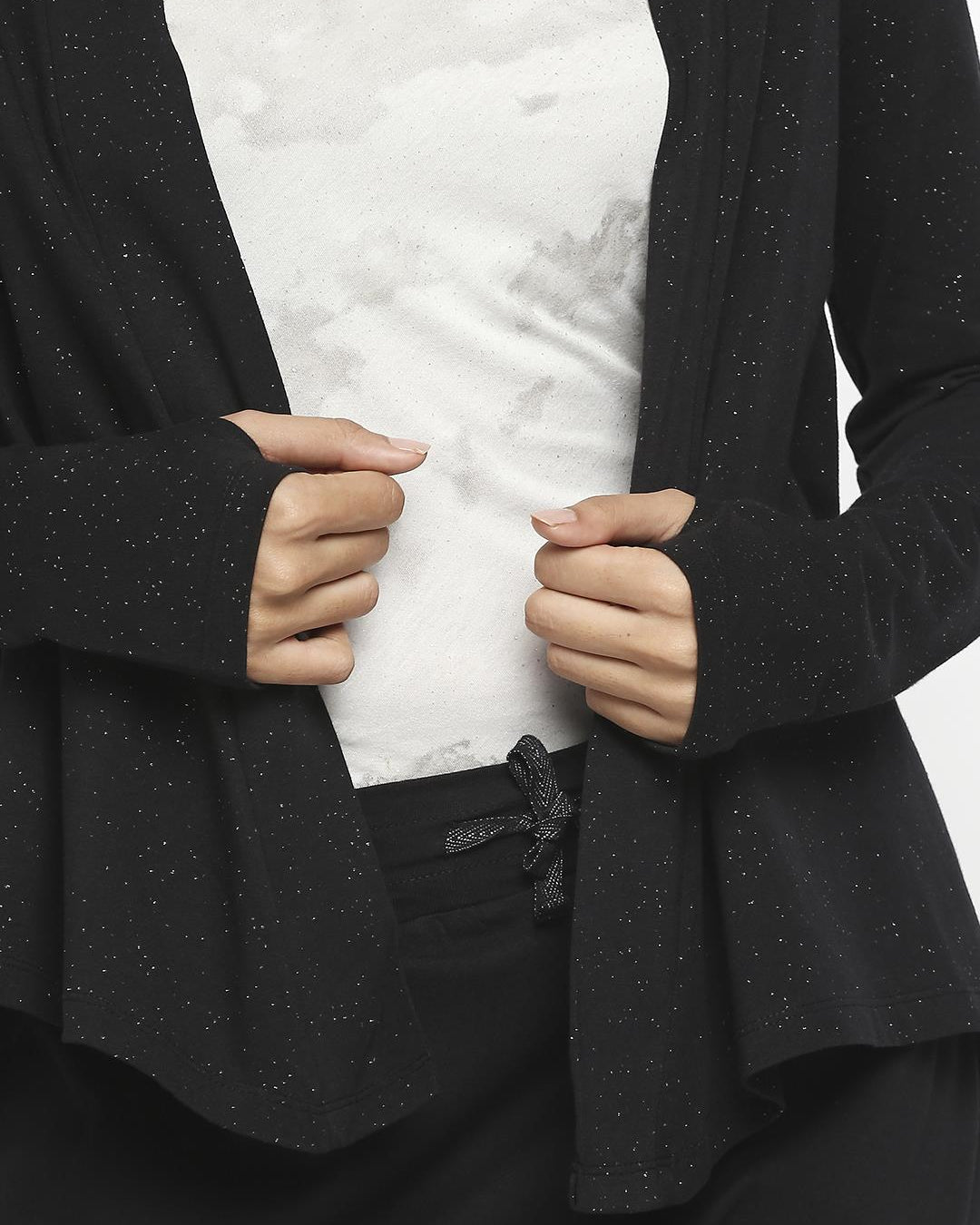 Effy Hoodie in black glitter - Our Better Planet