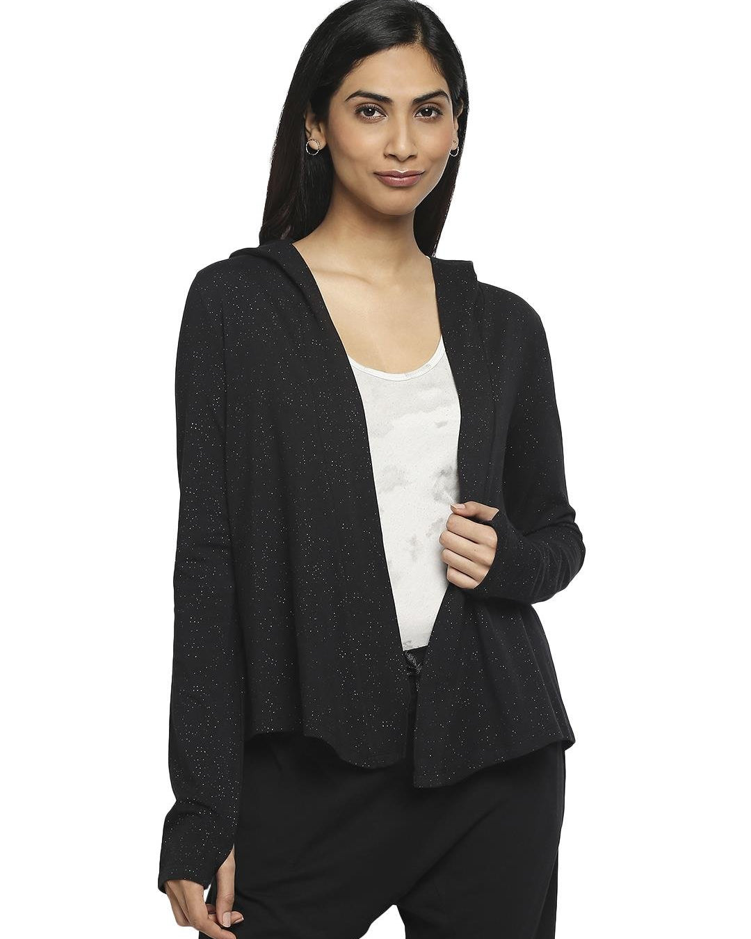 Effy Hoodie in black glitter - Our Better Planet