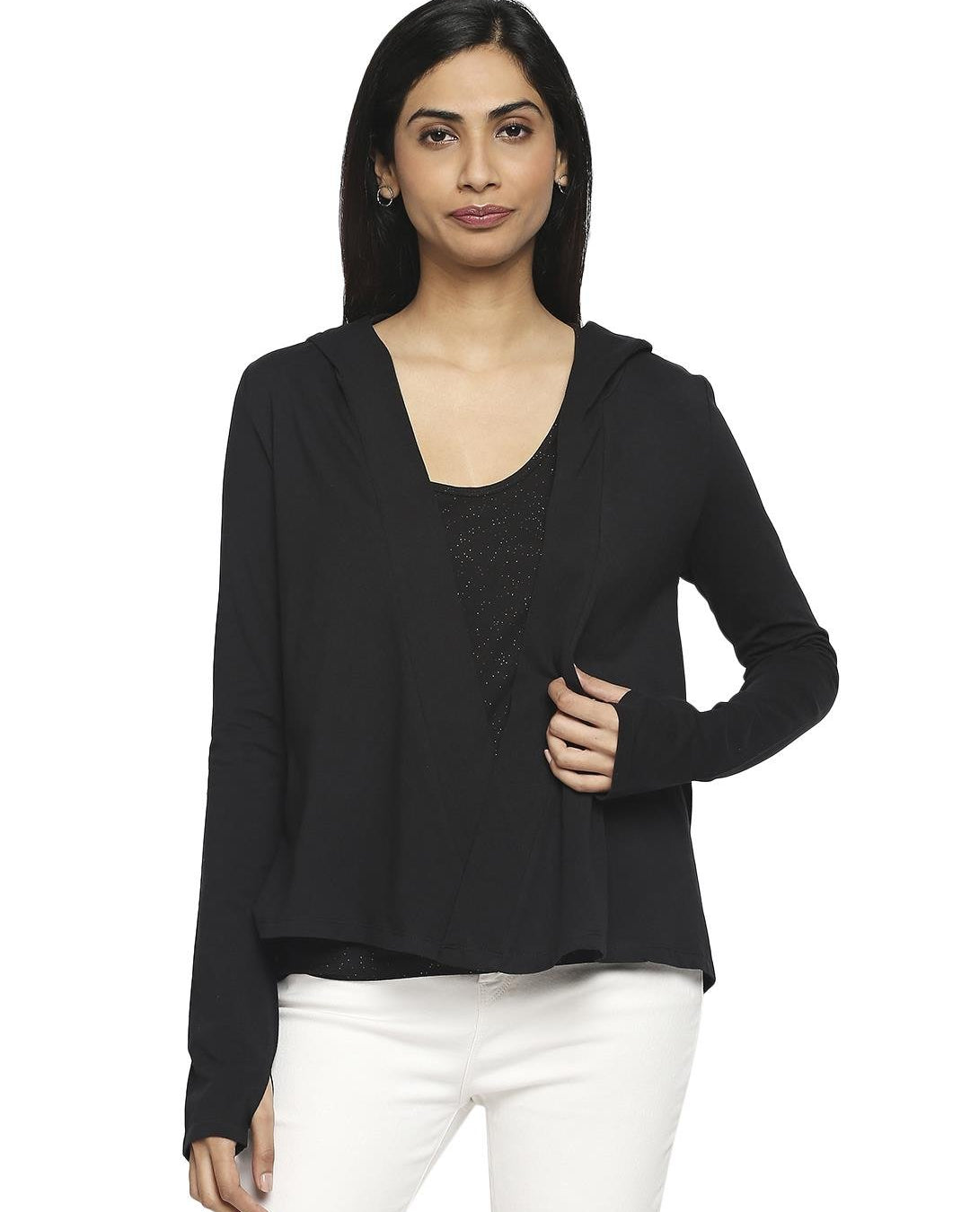 Effy Hoodie in black solid - Our Better Planet