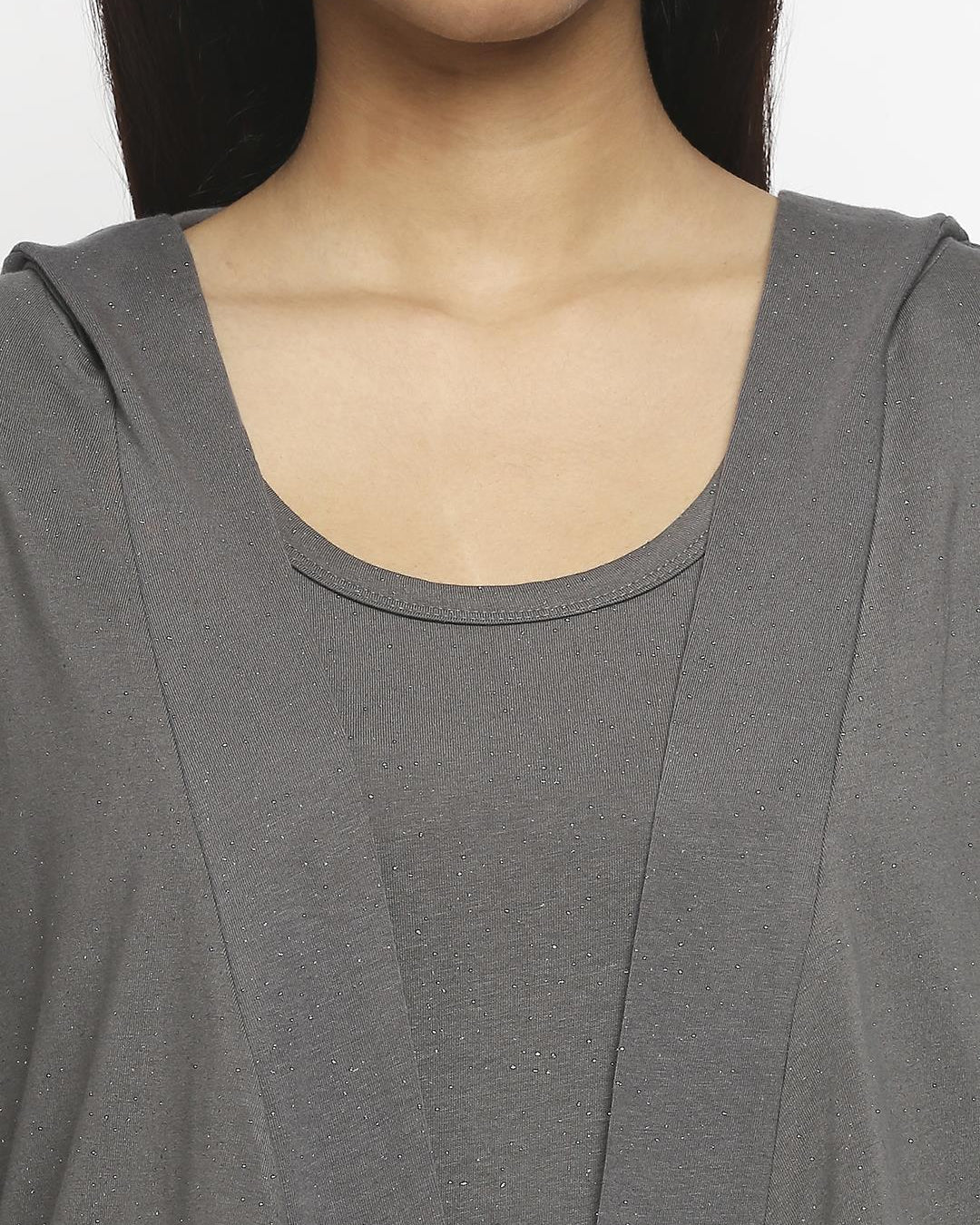 Effy Hoodie in grey glitter - Our Better Planet