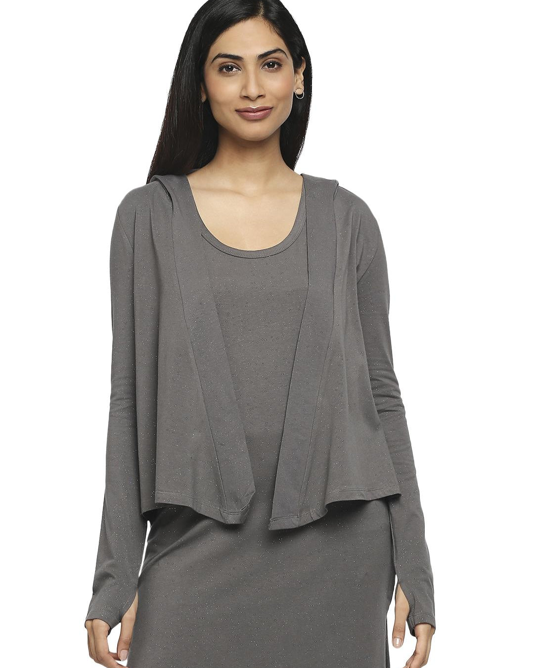 Effy Hoodie in grey glitter - Our Better Planet