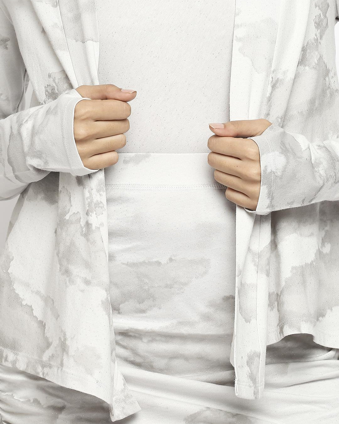 Effy Hoodie in neutral cloud glitter - Our Better Planet