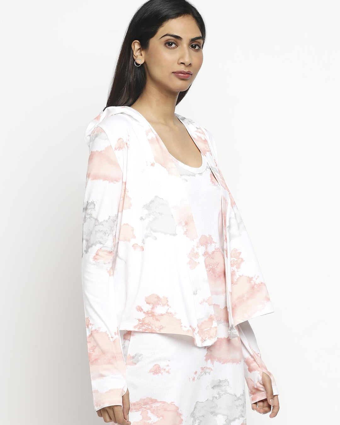 Effy Hoodie in white cloud glitter - Our Better Planet