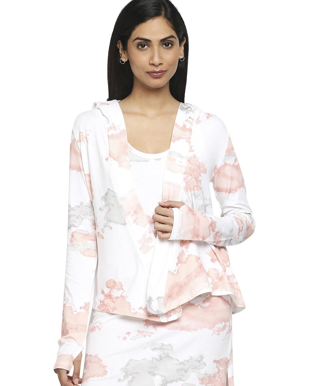 Effy Hoodie in white cloud glitter - Our Better Planet