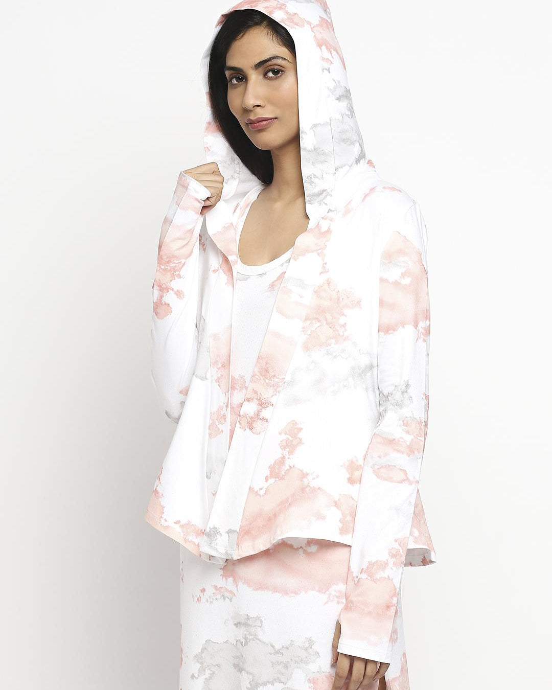 Effy Hoodie in white cloud glitter - Our Better Planet