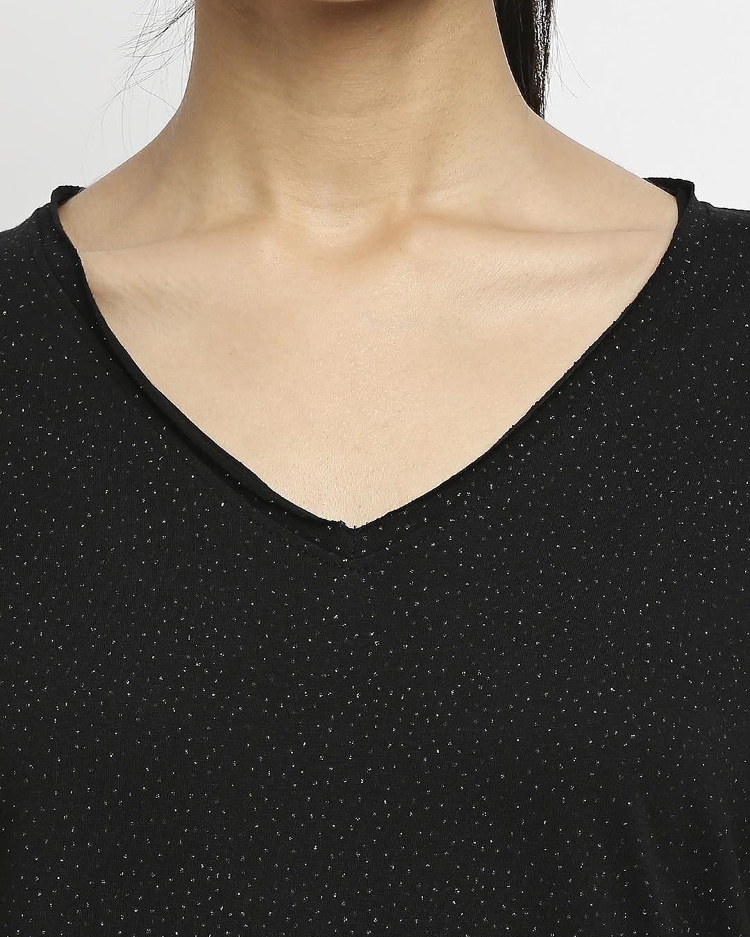 Effy Knotted Dress In Black Glitter - Our Better Planet