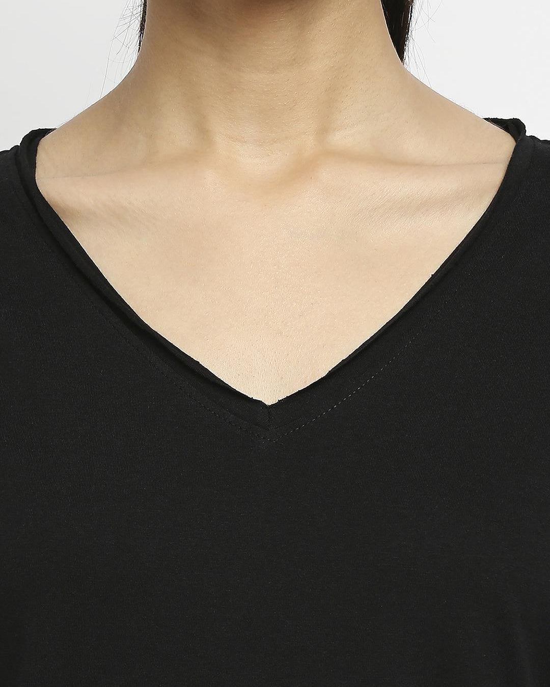 Effy Knotted Dress In Black Solid - Our Better Planet