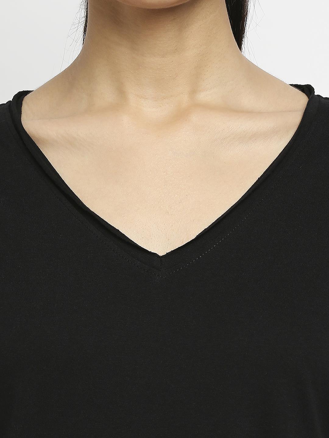 Effy Knotted Dress In Black Solid - Our Better Planet