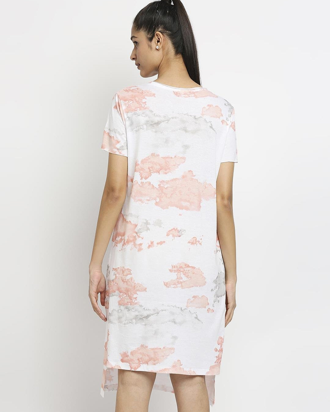 Effy Knotted Dress In White Cloud Glitter - Our Better Planet