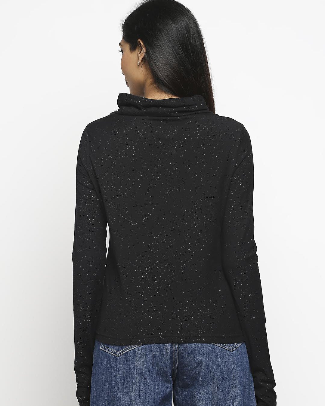 Effy Long Sleeve Top in Black glitter - Our Better Planet