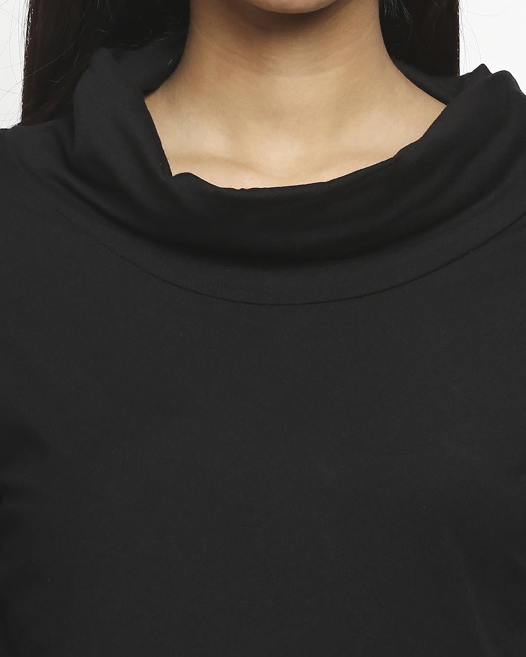 Effy Long Sleeve Top in Black solid - Our Better Planet